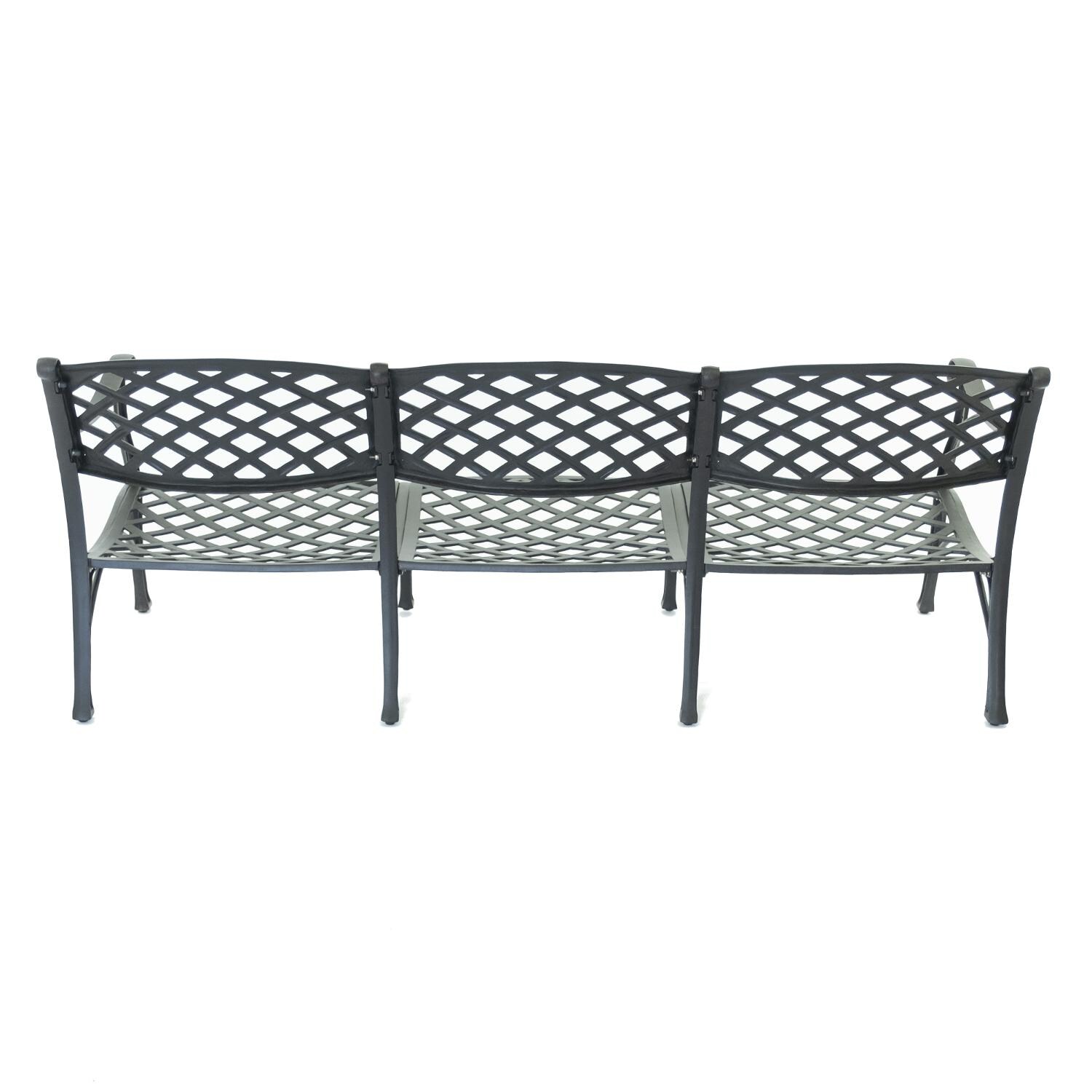 Heritage Cast Aluminum Patio Sofa By Lakeview Outdoor Designs - Back View thumbnail