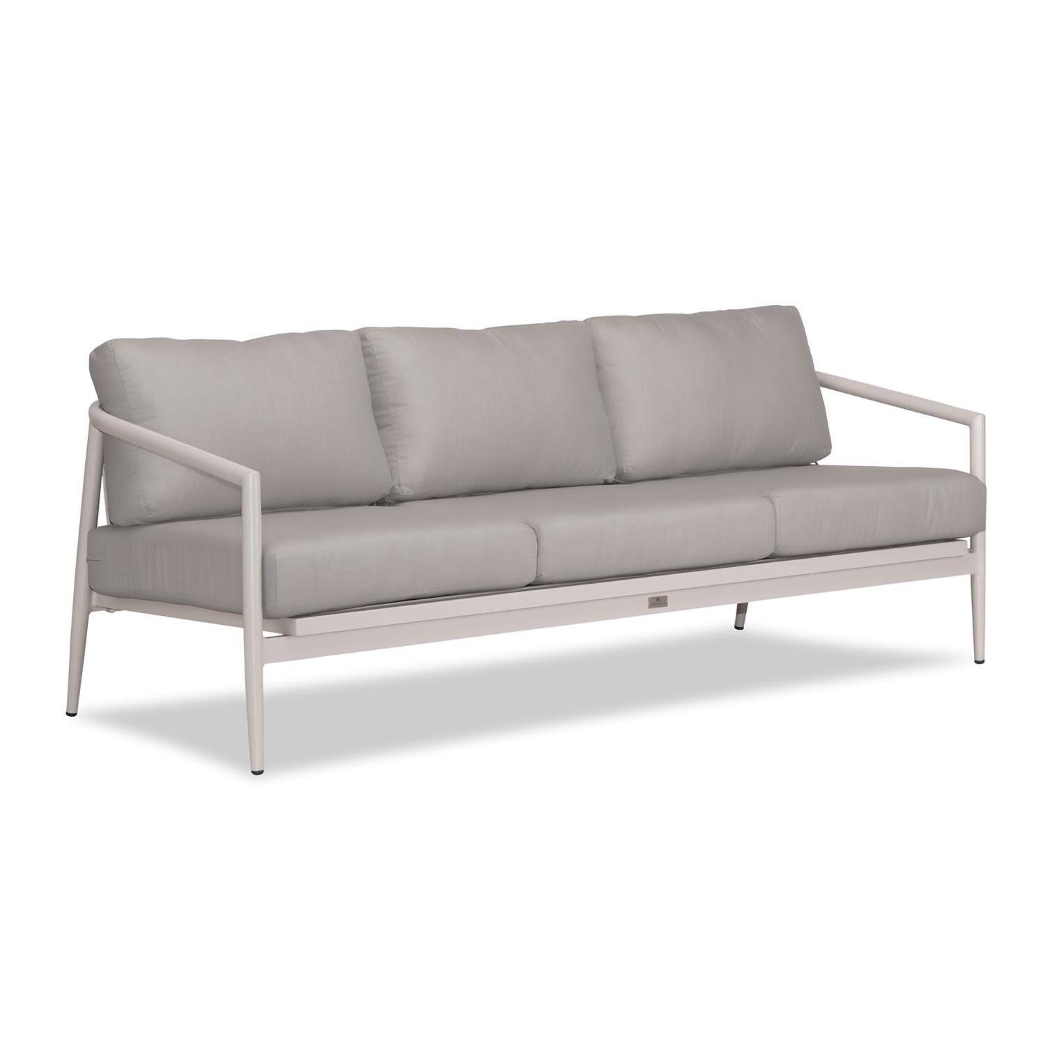 Lakeview Midnight Cove 3 Person Aluminum Sofa in Urban Stone/Carrera/Canvas Charcoal - Angled - White Background thumbnail