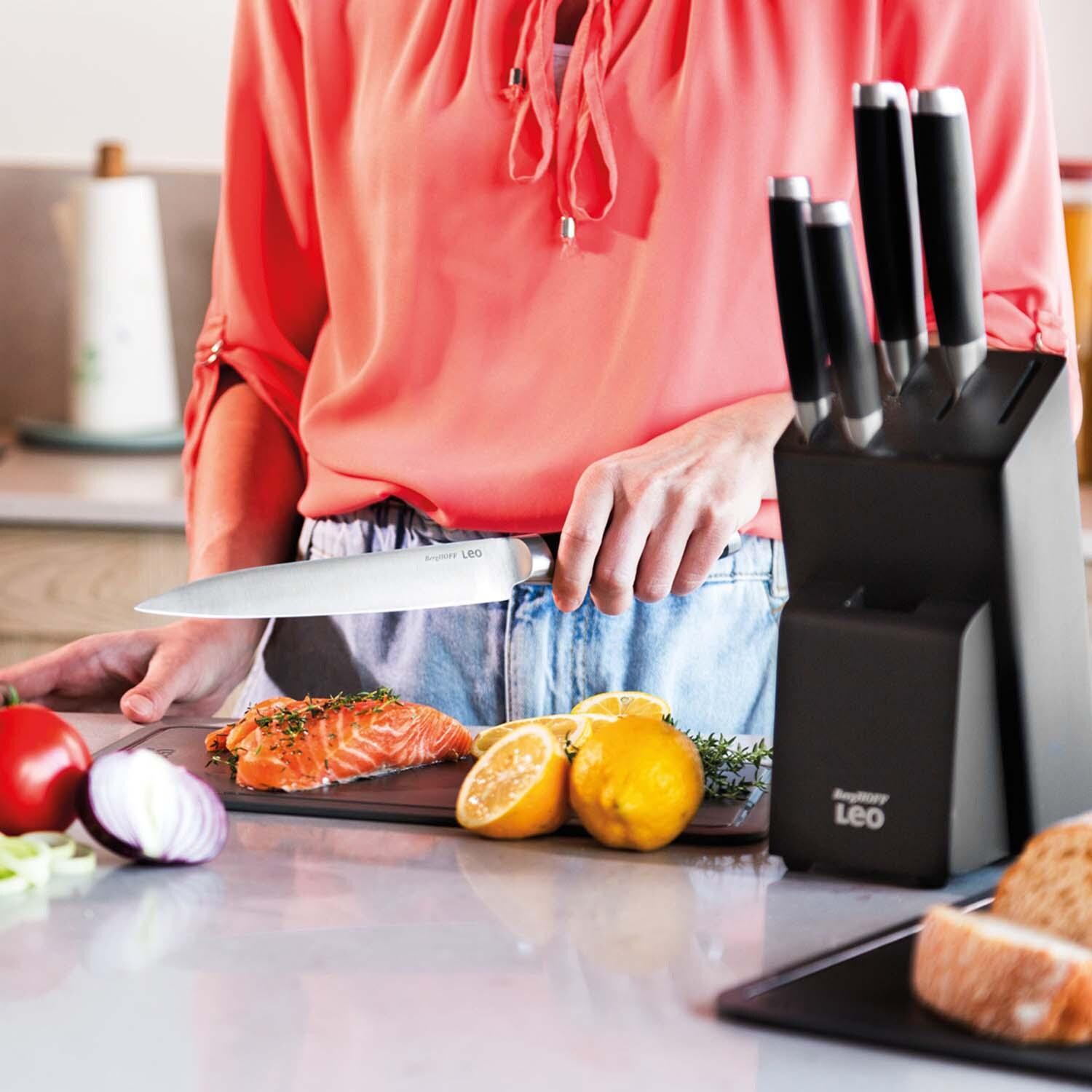 BergHOFF Leo Graphite 3 Pc Stainless Steel Forged Cutlery Set - Black - Chef's Knife - Lifestyle thumbnail