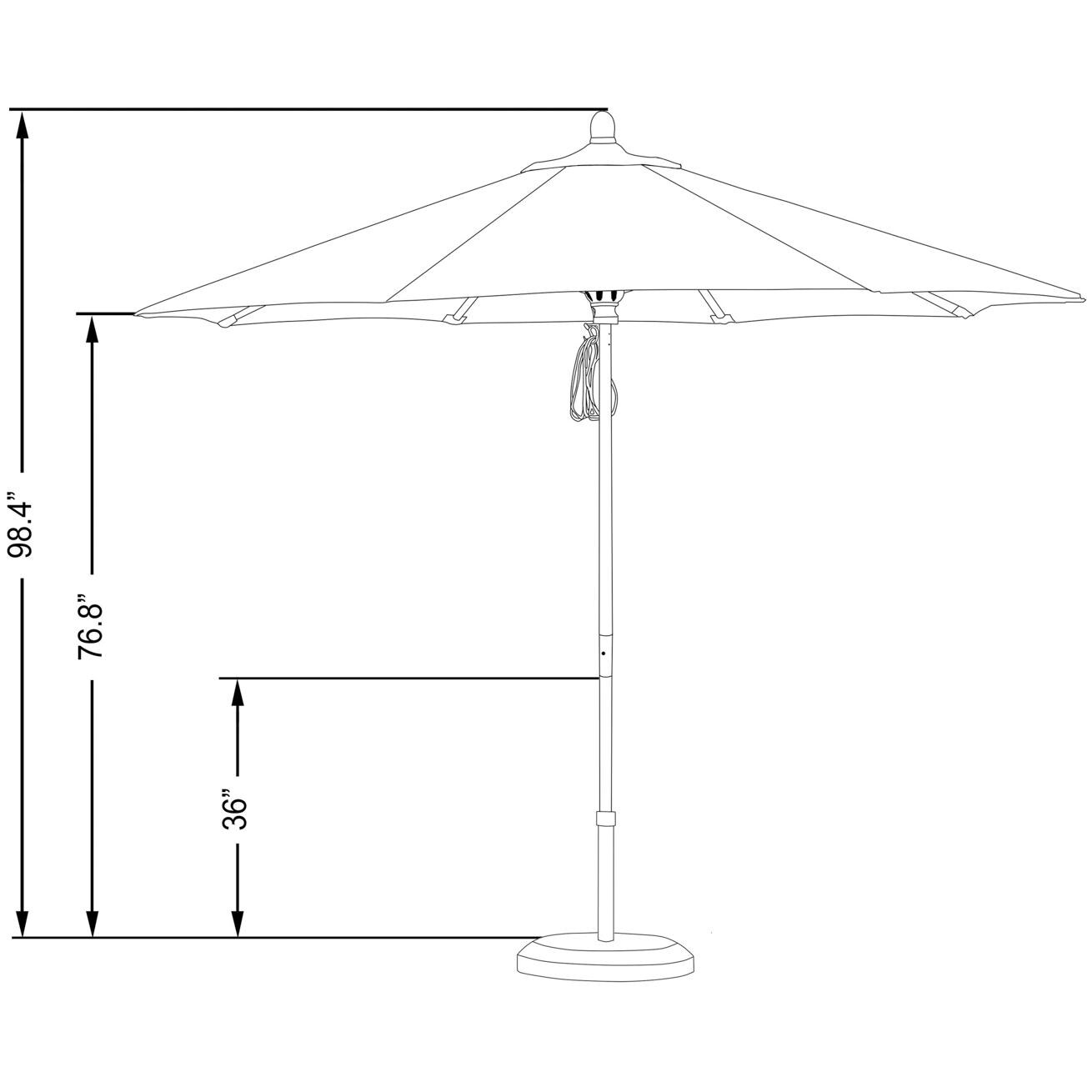 California Umbrella Octagonal 9 Ft Hardwood Patio Umbrella With Manual