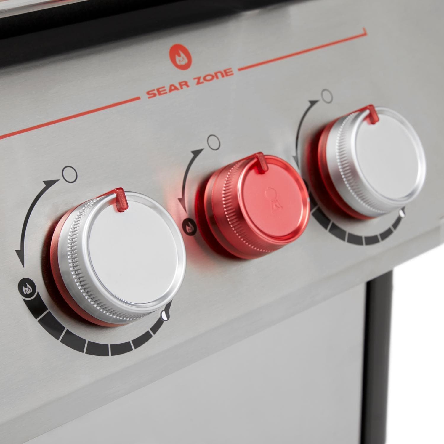 Weber GENESIS 35400001 S-335 Propane Gas Grill with Sear Burner & Side Burner - Stainless Steel - Control Knobs - Detail thumbnail