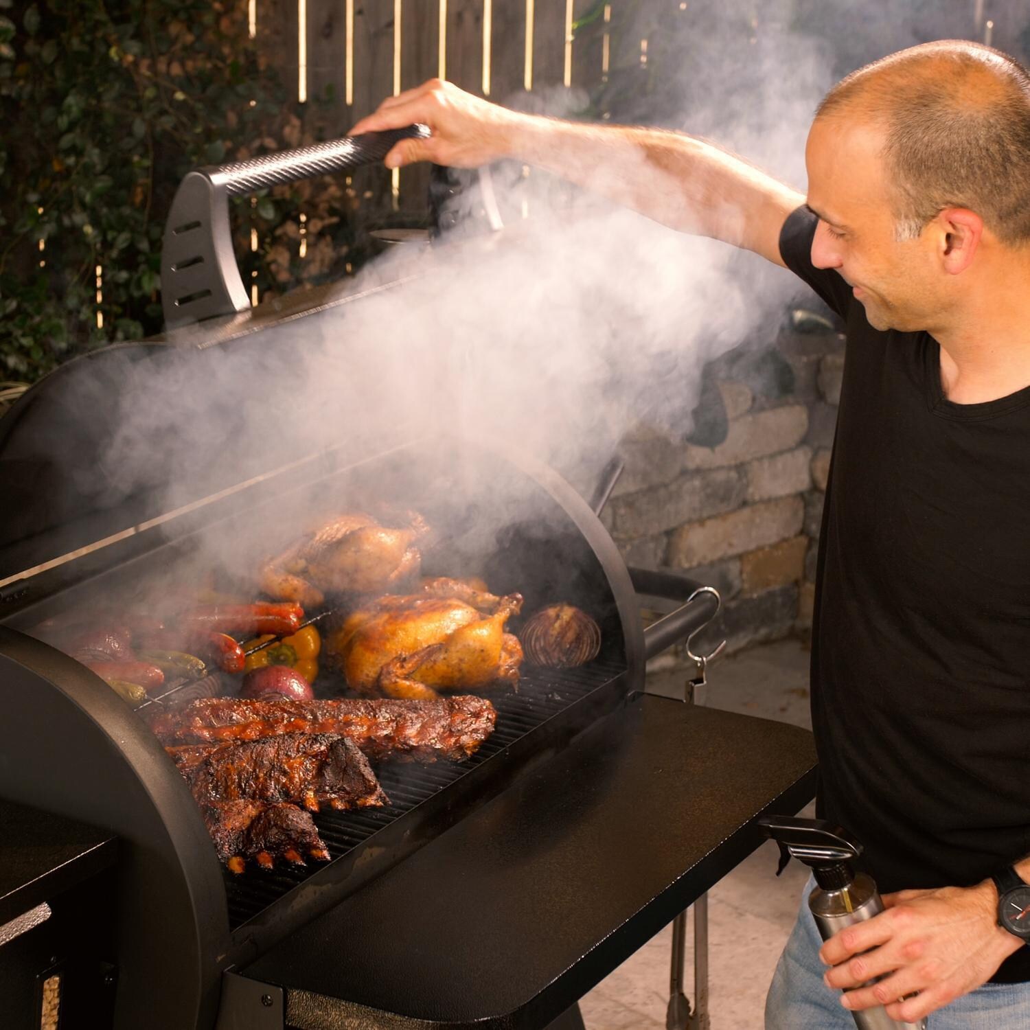 Victory BBQ-PG + BBQ-PG-CVR + BBQ-PLT20-HK + BBQ-PLT20-MQ + BBQ-PLT20-AP 35-Inch Wood Pellet Grill, Cover, & 20 Lb. Hardwood Pellets Ultimate Starter Pack - Opening It Up thumbnail