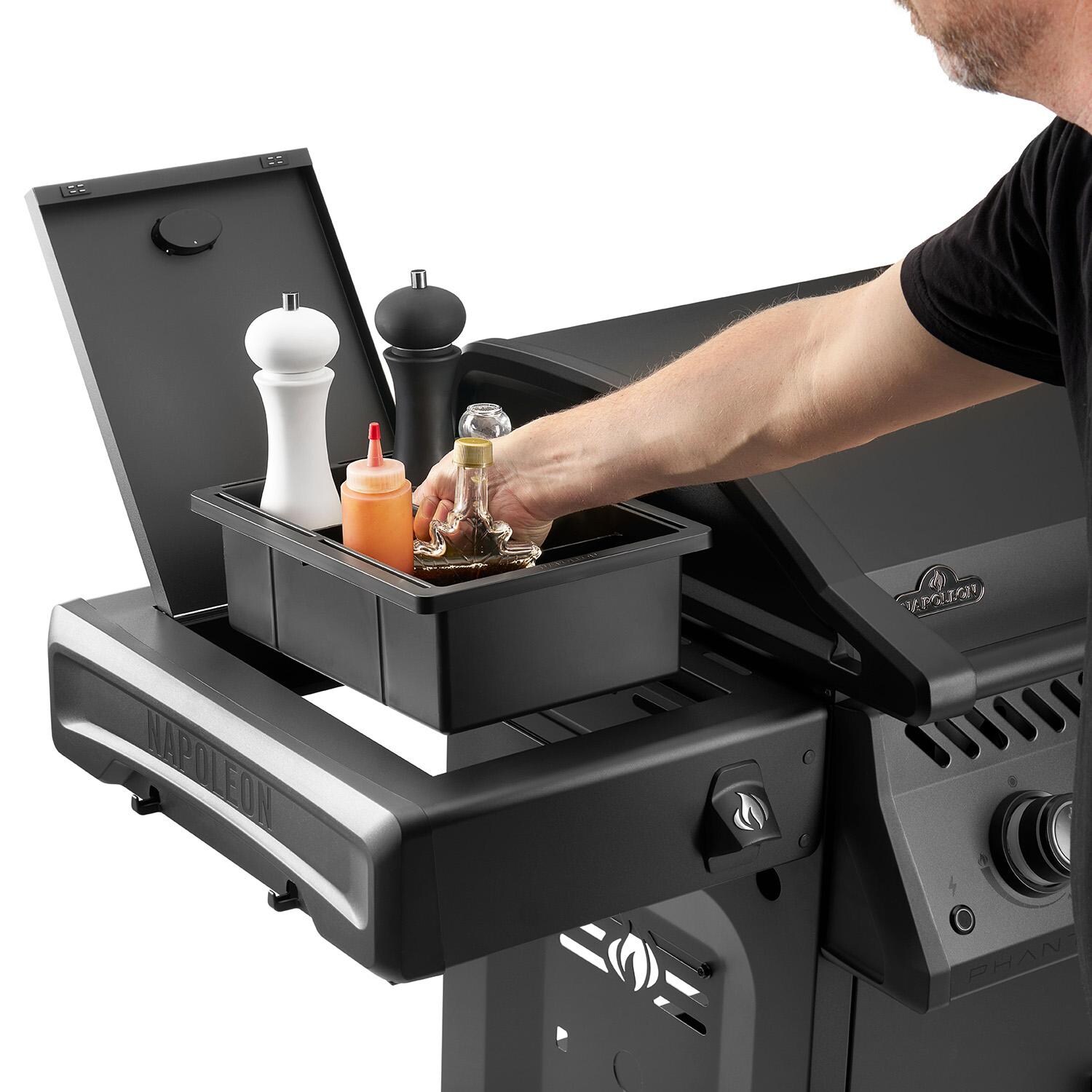 Napoleon RP30FTPK-PHM 30-in Propane Griddle - Removing Side Shelf Storage - Detail thumbnail