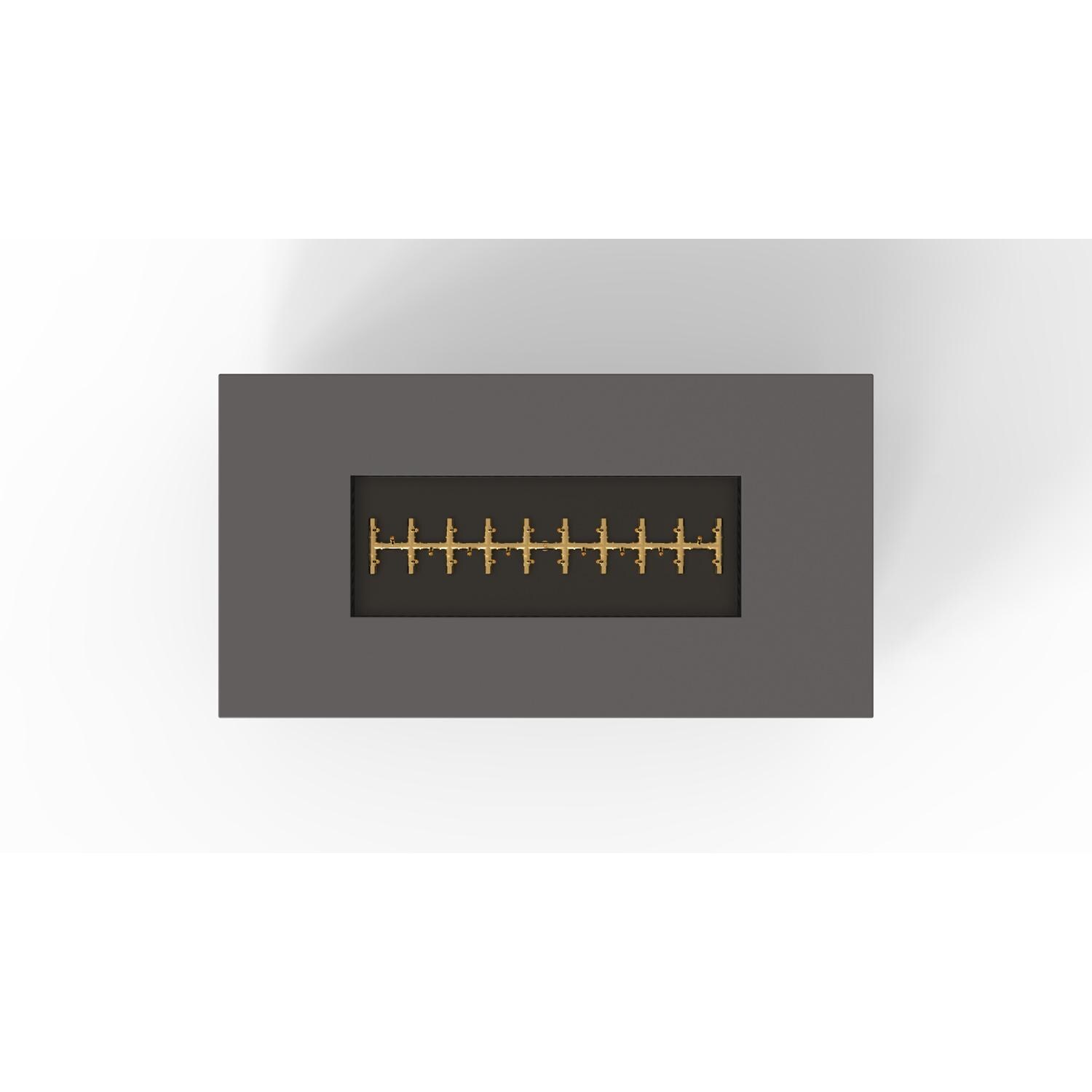 AON 72 x 38 Inch Rectangular Powder Coated Steel Propane Fire Pit Table W/ Platinum Ignition in Charcoal By Warming Trends - Top View - White Background thumbnail