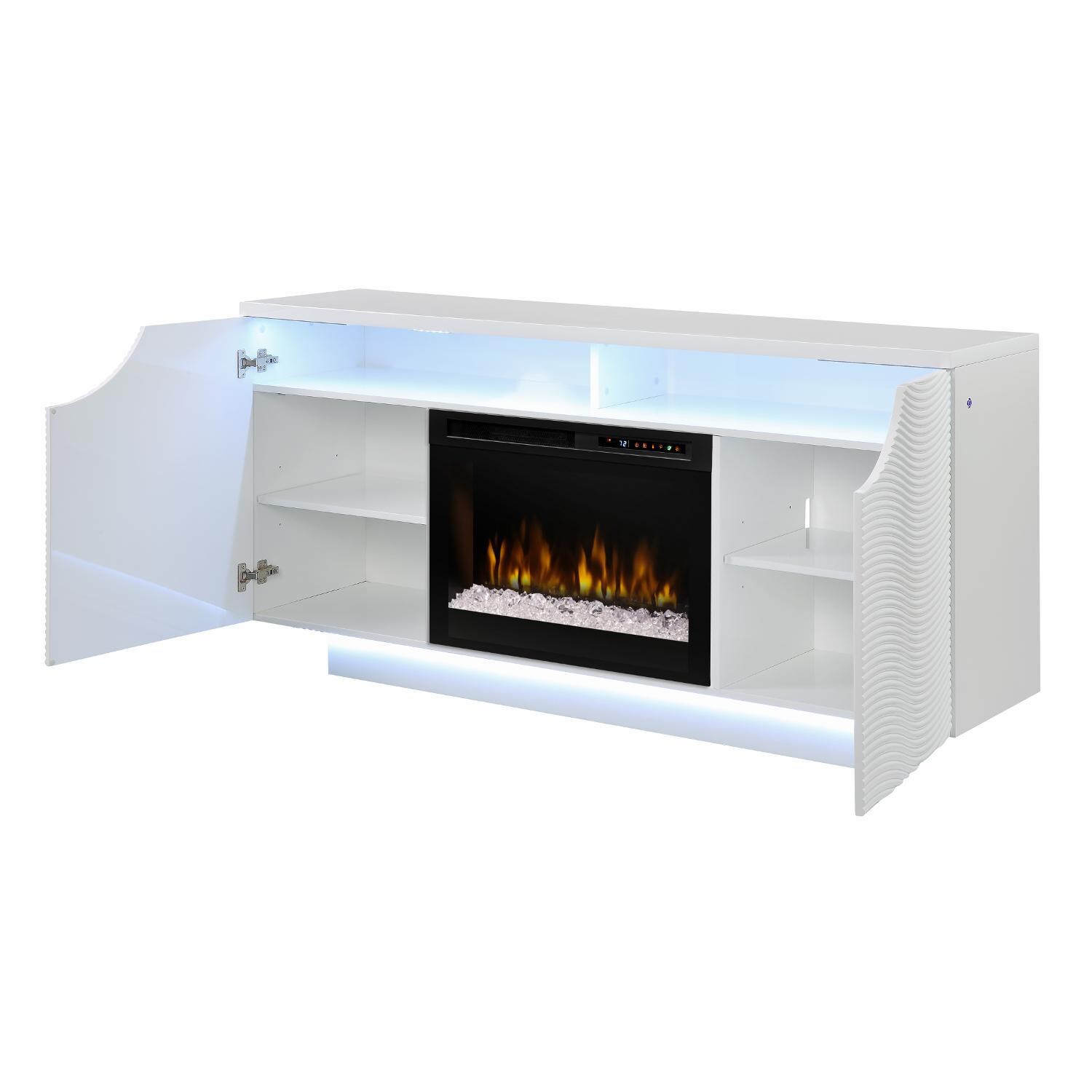 Dimplex - GDS26G8-1847GW - Ethan 66-Inch Electric Fireplace Media Console - Acrylic Ice Embers - Gloss White thumbnail