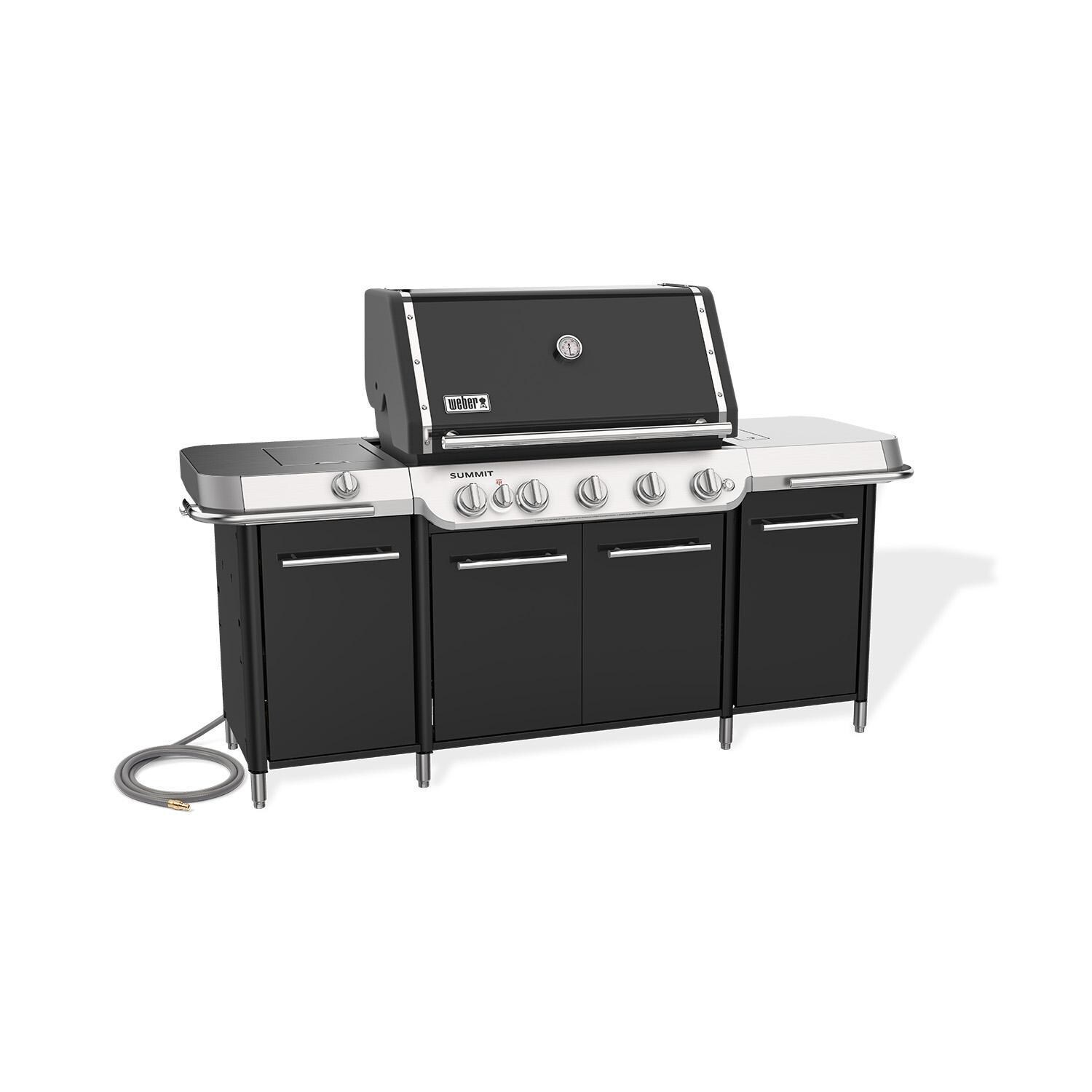 Weber 1500090 Summit GC38 E Natural Gas Grill Center - Black - Left Angle View - White Background thumbnail