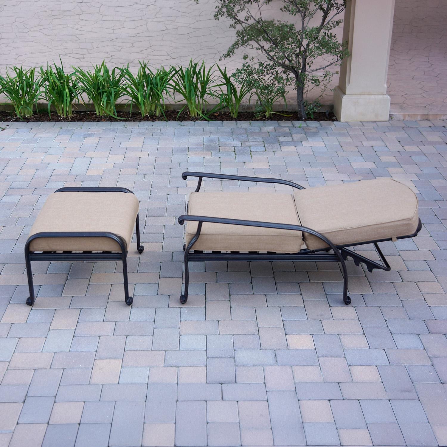 Darlee Elisabeth 2-Pc Seating Set w/ Reclining Chair & Ottoman in Antique Bronze/Beige - Reclined - Lifestyle thumbnail