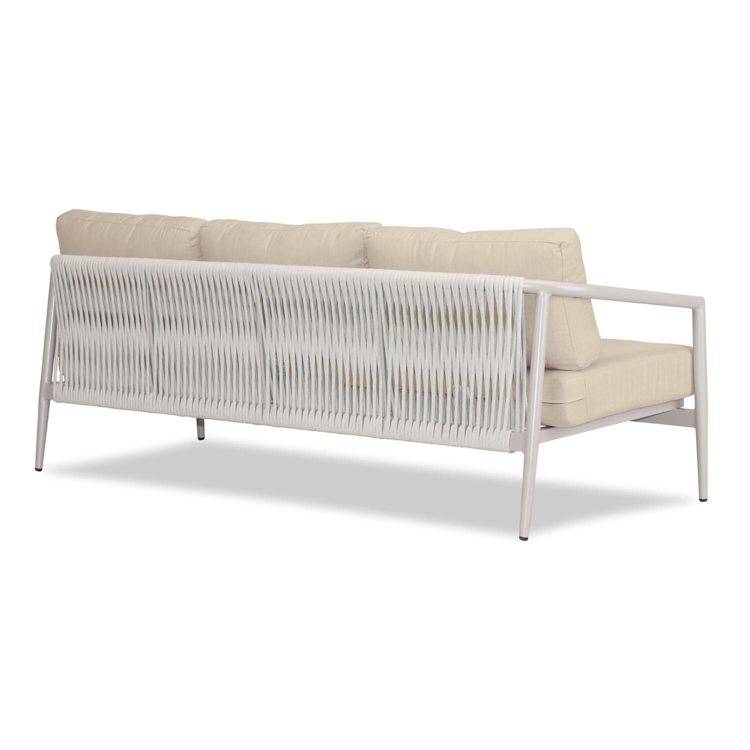 Lakeview Midnight Cove 3 Person Aluminum Sofa in Urban Stone/Carrera/Canvas Flax - Back Right - White Background thumbnail