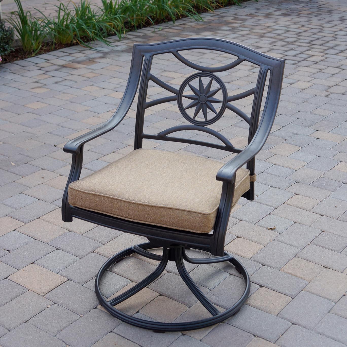 Darlee Ten Star 3-Piece Patio Conversation Set with Cushions and 24 Inch Round End Table - Chair W/ Cushion - Lifestyle thumbnail