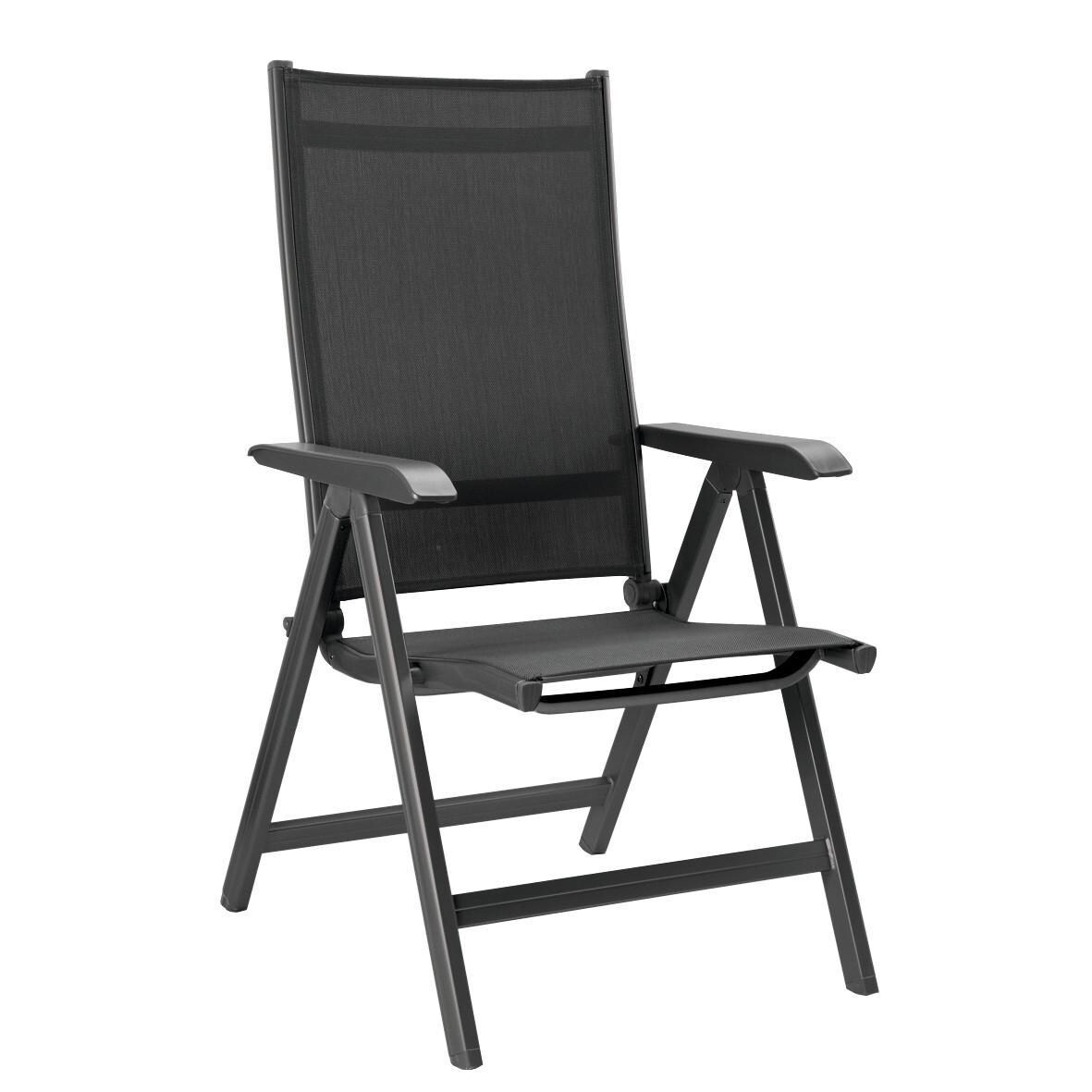 Kettler Basic Plus Aluminum Patio Dining Arm Chair - Gray Frame - White Background thumbnail