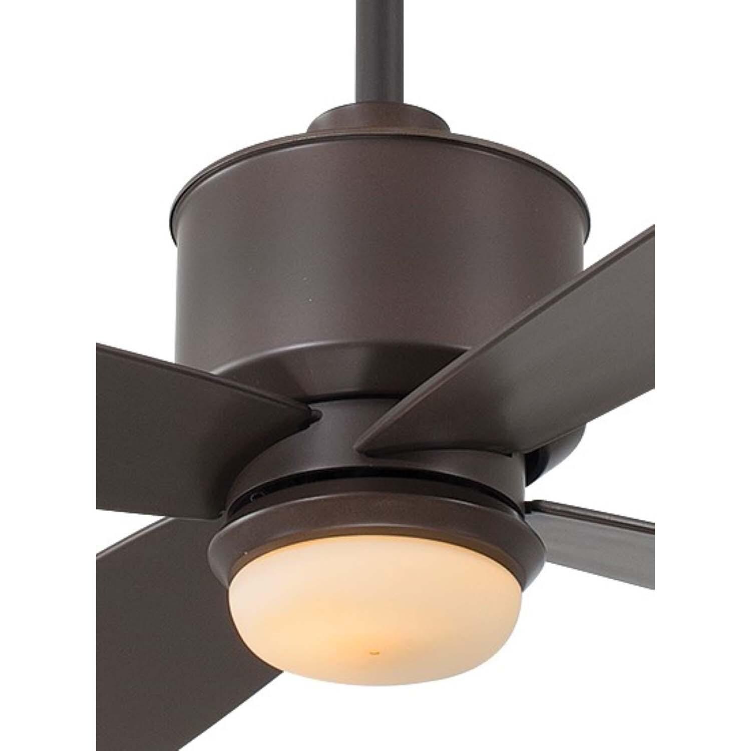 Minka-Aire F734L-ORB Strata 52-Inch 4-Blade LED Ceiling Fan in Oil Rubbed Bronze Finish w/ Oil Rubbed Bronze Blades & Tinted Opal Glass - Closeup thumbnail