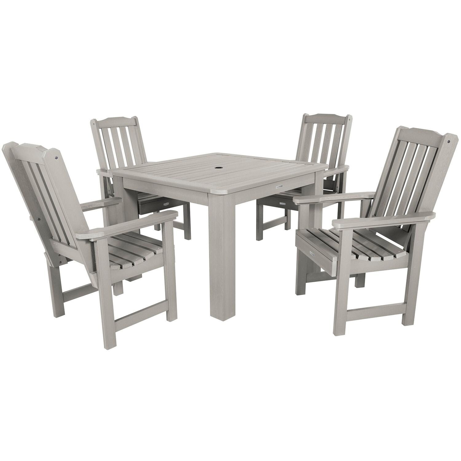Hart Lane 5 Pc Square Dining Set in Harbor Gray In Lakeview Outdoor Designs - White Background thumbnail