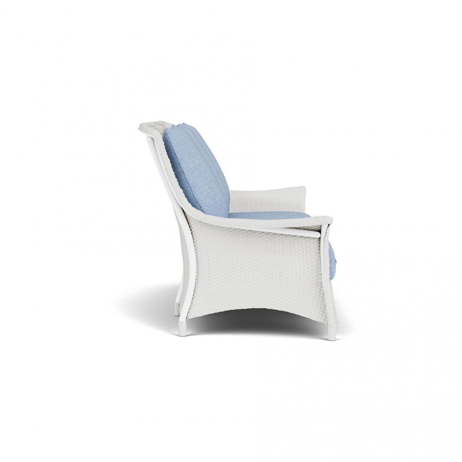 Lloyd Flanders Mandalay Sofa in Matte White Finish with Demo Skyway fabric - Side thumbnail