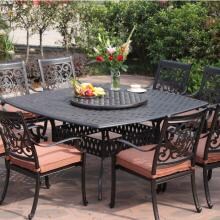 Darlee St. Cruz 9 Piece Cast Aluminum Patio Dining Set With Lazy Susan image