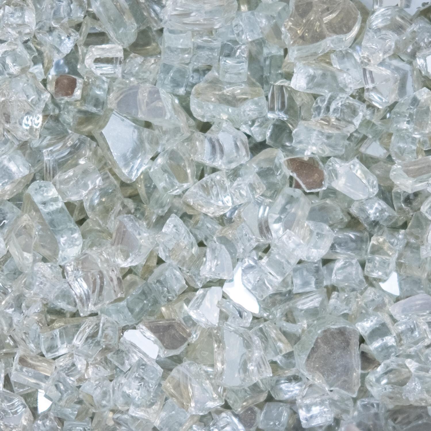 BBQGuys Signature Series 1/4-Inch Ice Clear Reflective Fire Glass - Close-up thumbnail