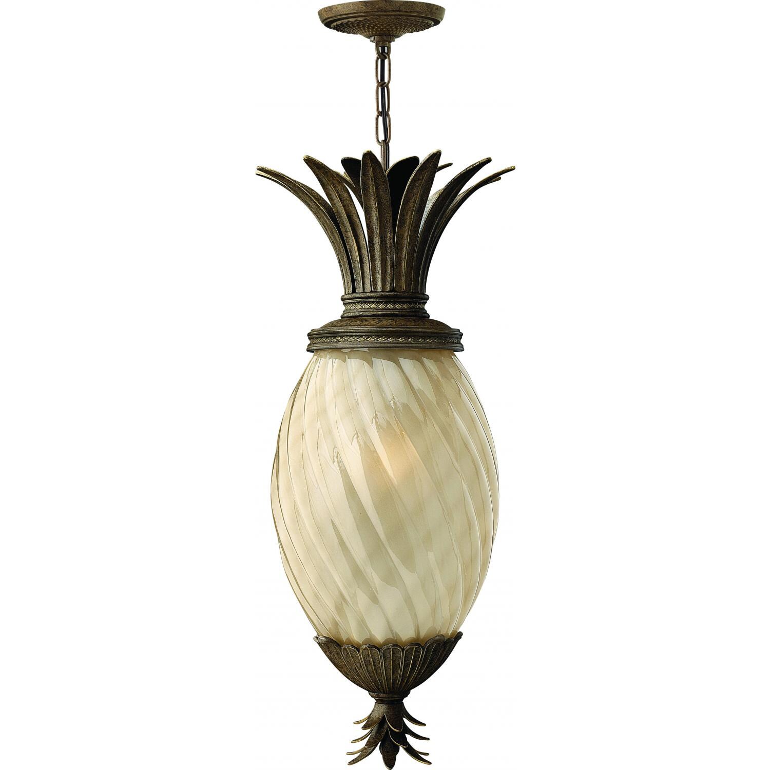 Hinkley Lighting Plantation One Light 29-Inch Outdoor Hanging Lantern - Pearl Bronze - 2122PZ