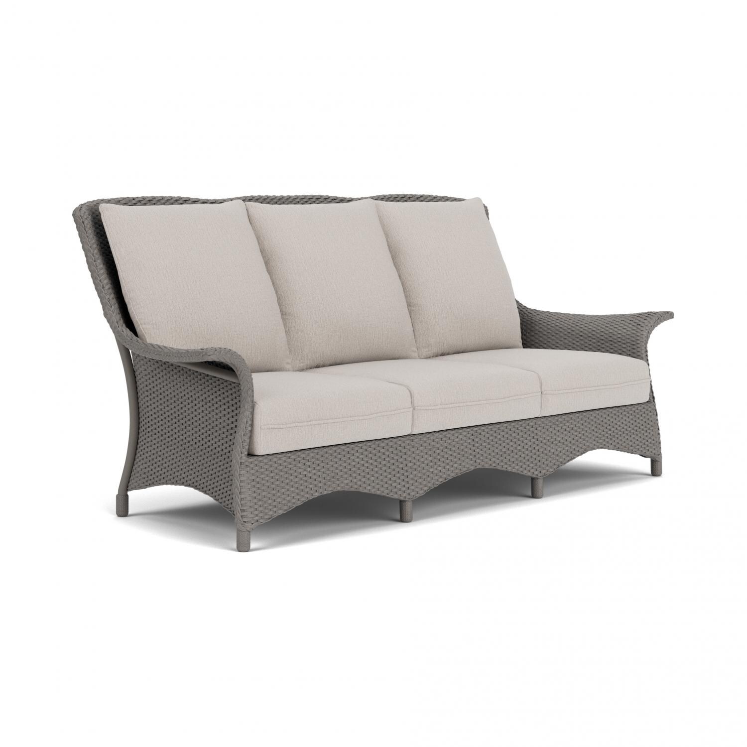Lloyd Flanders Mandalay Sofa in Pewter Finish with Remy Cloud fabric - Angled thumbnail