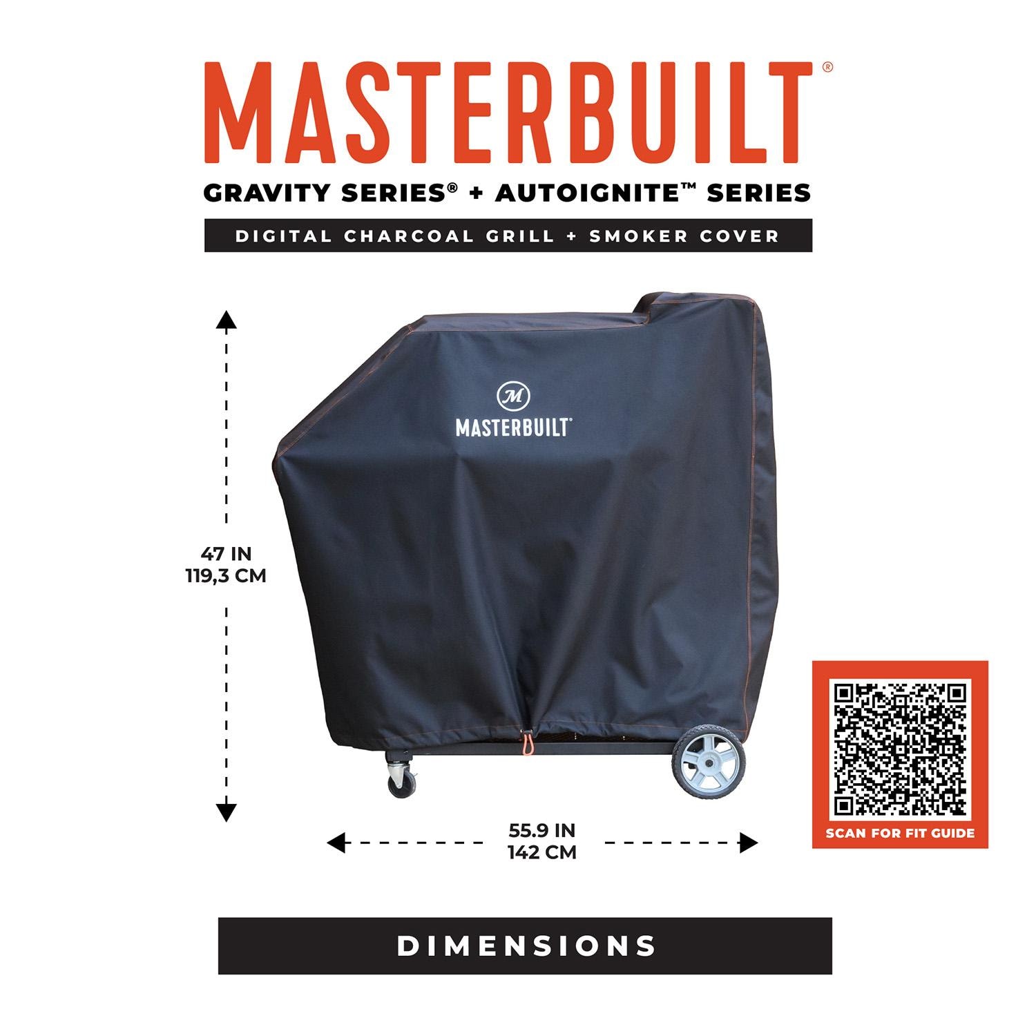 Masterbuilt MB20080220 Gravity Series Small Grill Cover for 560/600/800 & AutoIgnite - Dimensions - Dimensional thumbnail