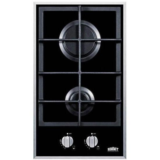 Summit 12-Inch 2-Burner Gas Cooktop - Glass - GC2BGL thumbnail