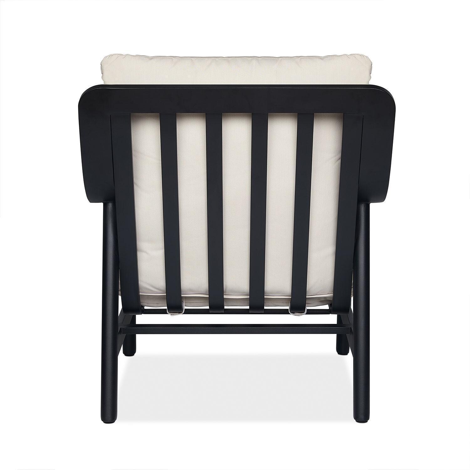 Bay St Louis 30-in Metal Outdoor Oversized Chair Set of 2 in Black W/ Sunbrella Cushions by Lakeview Outdoor Designs - Single Chair - Rear View - White Background thumbnail