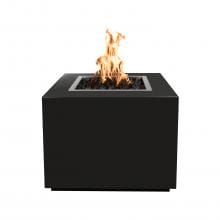 Top Fires by The Outdoor Plus Forma 30-Inch Natural Gas Fire Pit - Black Powder Coat Steel - Match Light