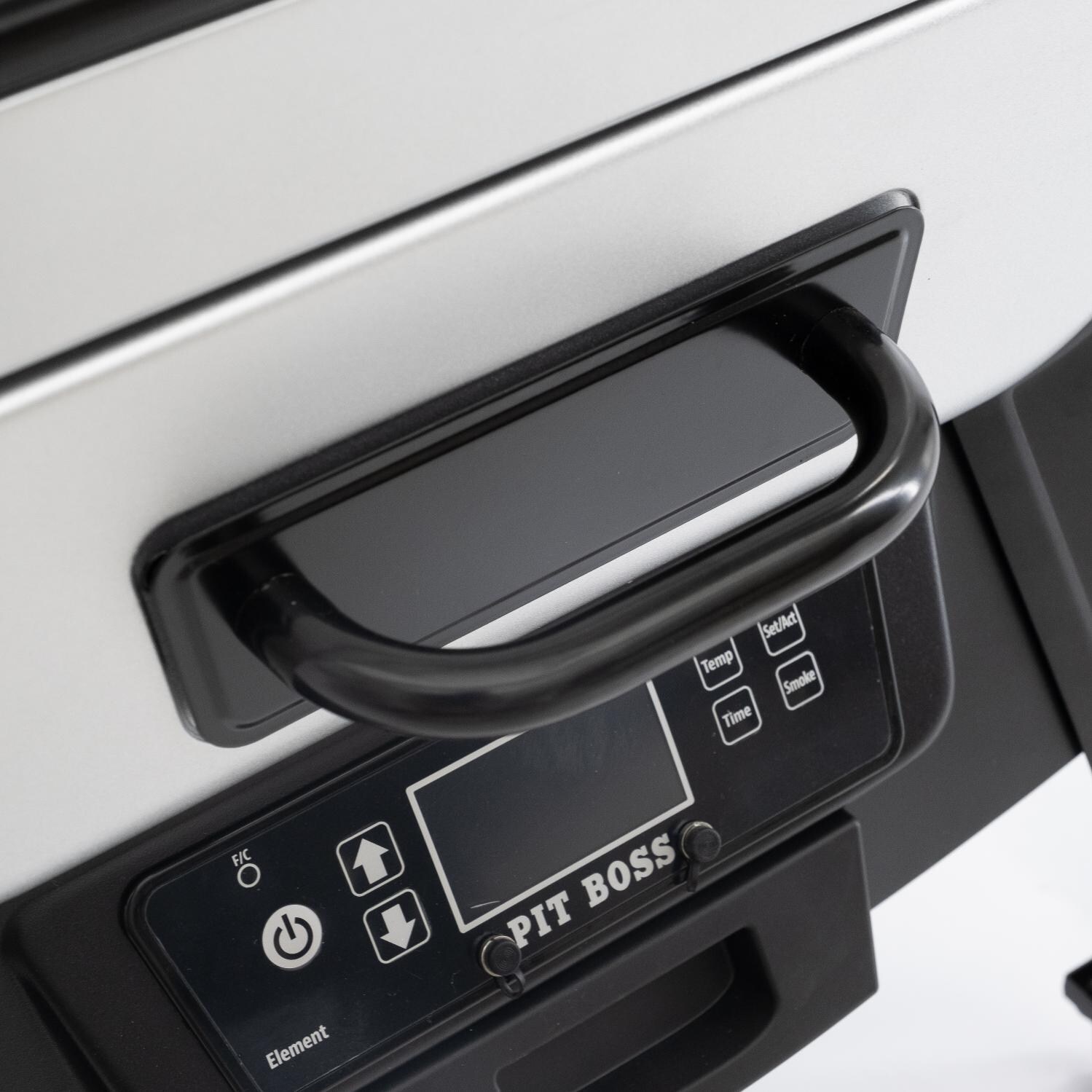 Pit Boss - 77232 - Silver Star 3 Series 3.2 Cu. Ft. Vertical Digital Electric Smoker w/ Window - Wood Chip Box Door thumbnail