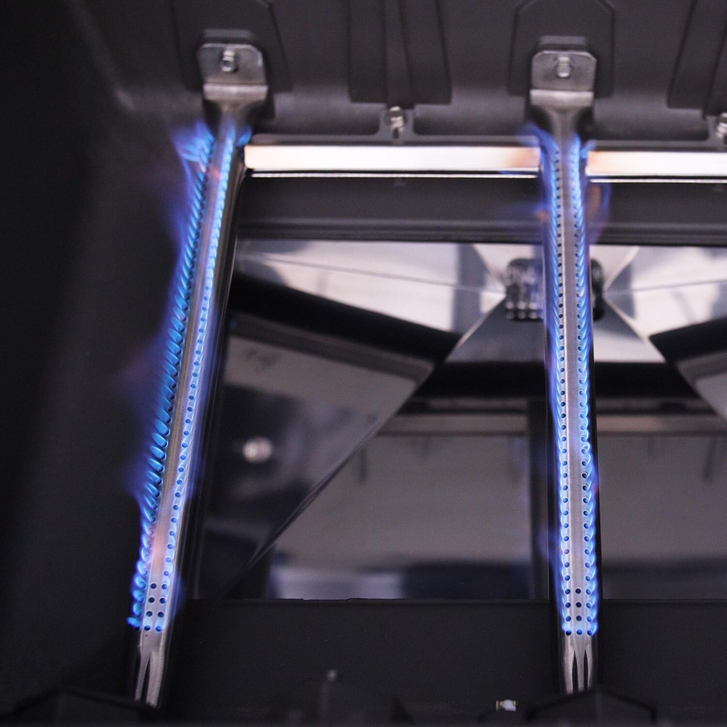 Napoleon Rogue 425 - 12,000 BTU Stainless Steel Tube Burner - Lit thumbnail