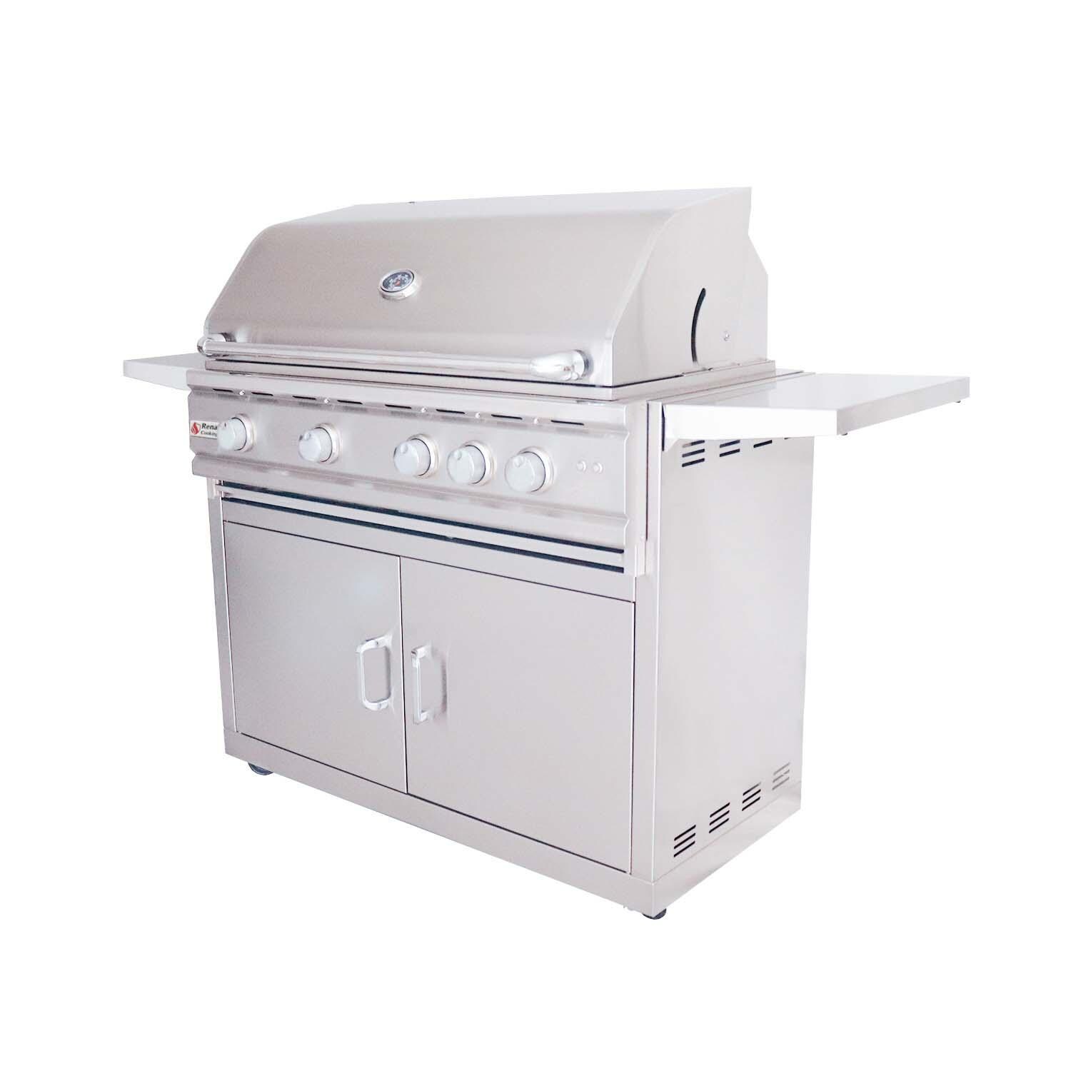 RCS RON38BLPCK Cutlass Pro 38 Inch Propane Grill - Right Angled View Lights Off - White Background thumbnail