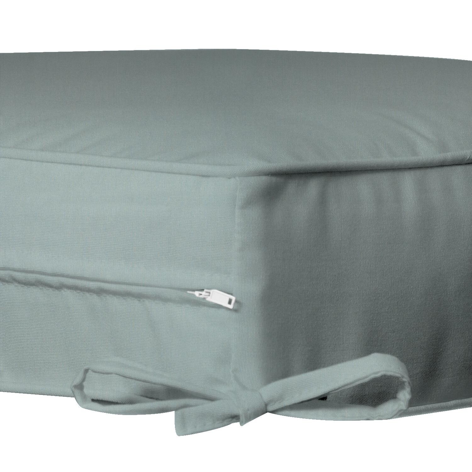 Sunbrella Canvas Spa Small Outdoor Replacement Ottoman Cushion W/ Piping By UltimatePatio.com - Zipper and Tie Detail thumbnail