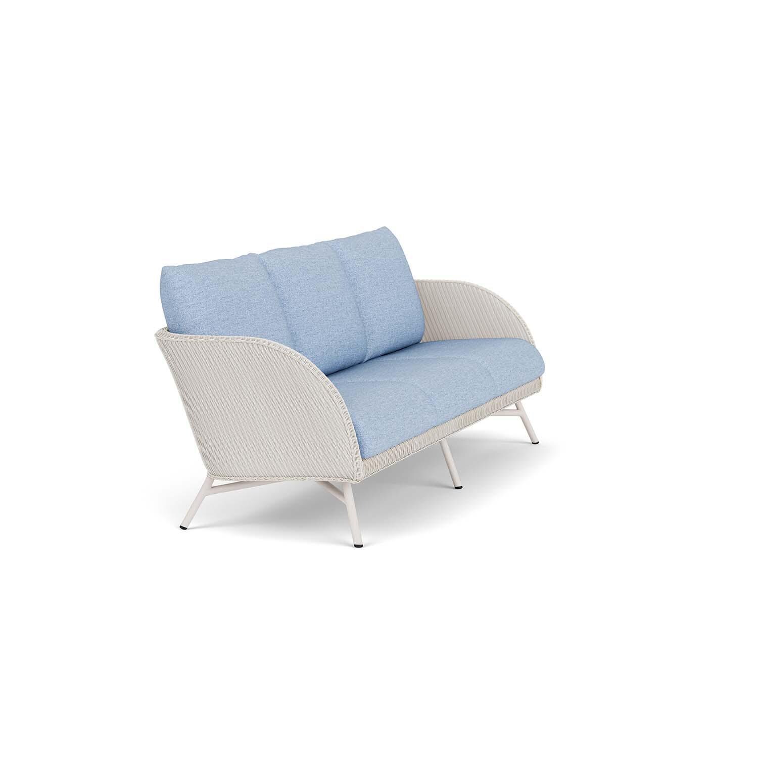 Lloyd Flanders Essence Sofa W/Demo Skyway Fabric - Antique White Finish - Angled thumbnail