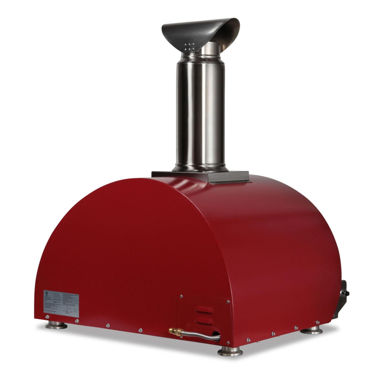 Coyote C1PZ30HRNG 30 Inch Hybrid Natural Gas Pizza Oven - Red - Rear View - Angled - White Background thumbnail