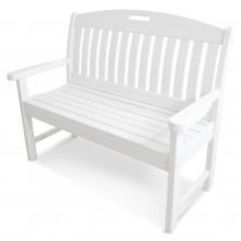 Nautical White Recycled Plastic Wood 48 Inch Patio Bench By POLYWOOD