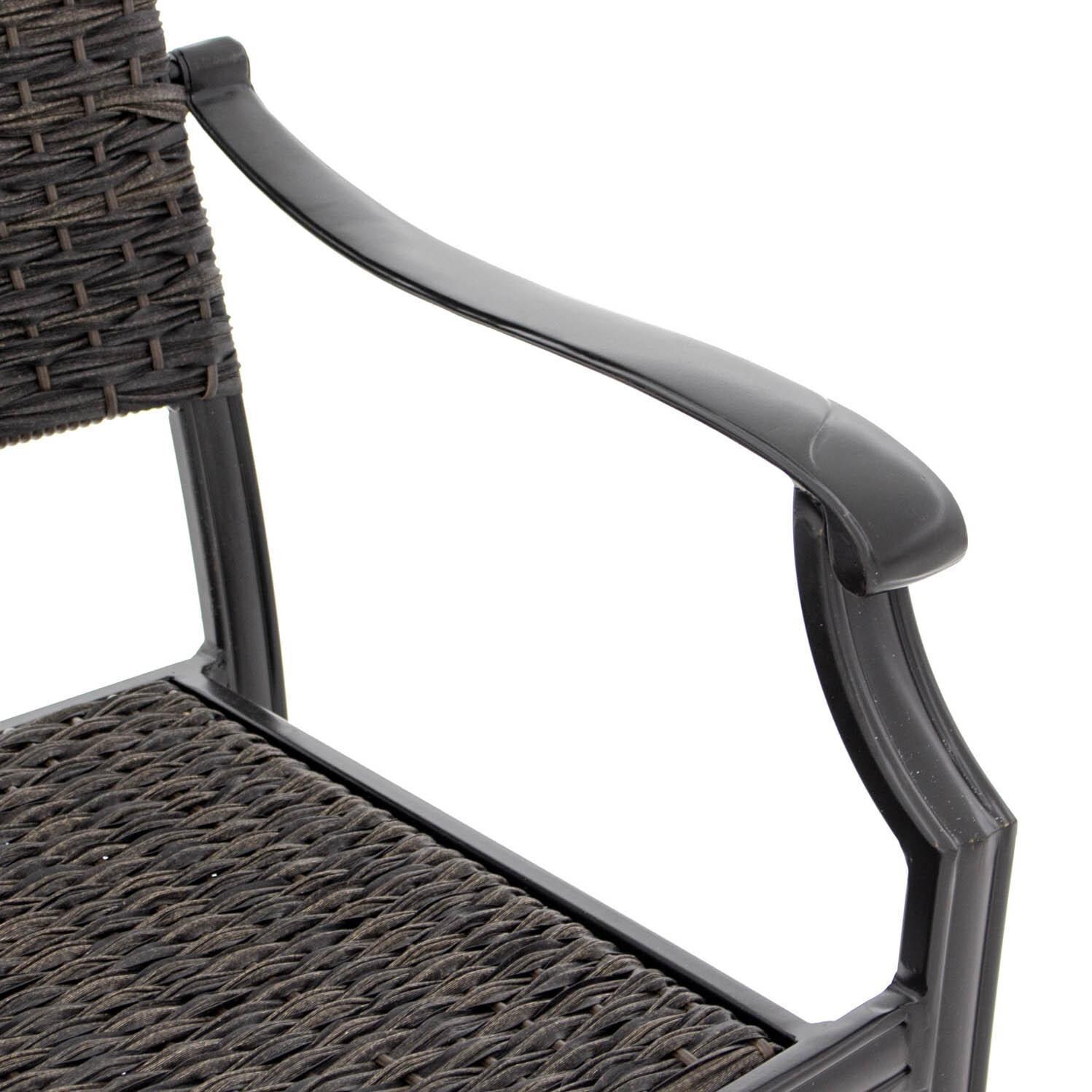 Carondelet Wicker Patio Dining Chair - Arm Detail - 1026W01ORB thumbnail