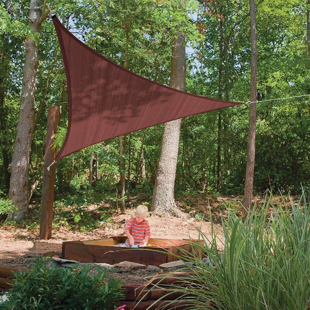 ShadeLogic Sun Shade Sail Heavy Weight 12 Foot Triangle - Terracotta Sandbox Shade thumbnail