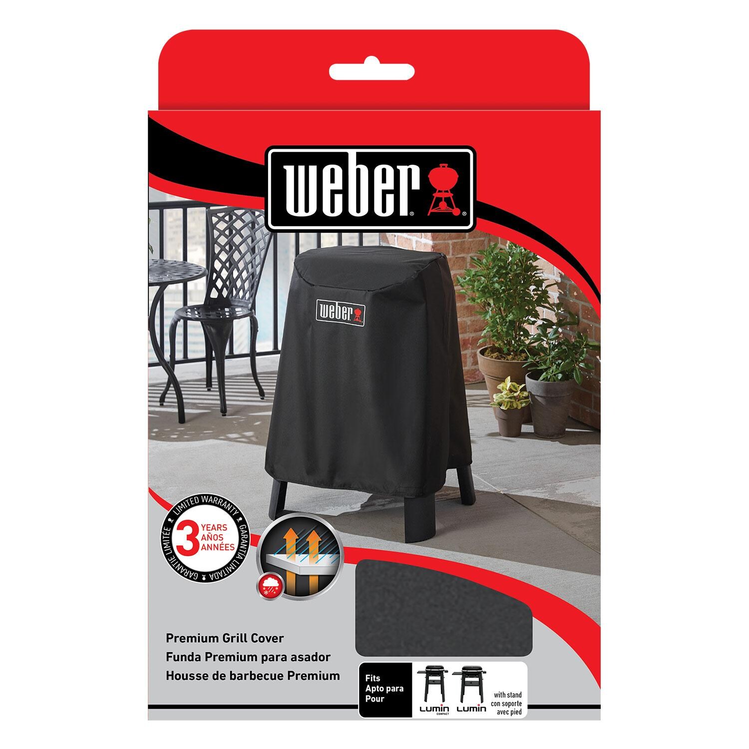 Weber 7196 Premium Grill Cover for Lumin Electric Grills - Packaging - White Background thumbnail