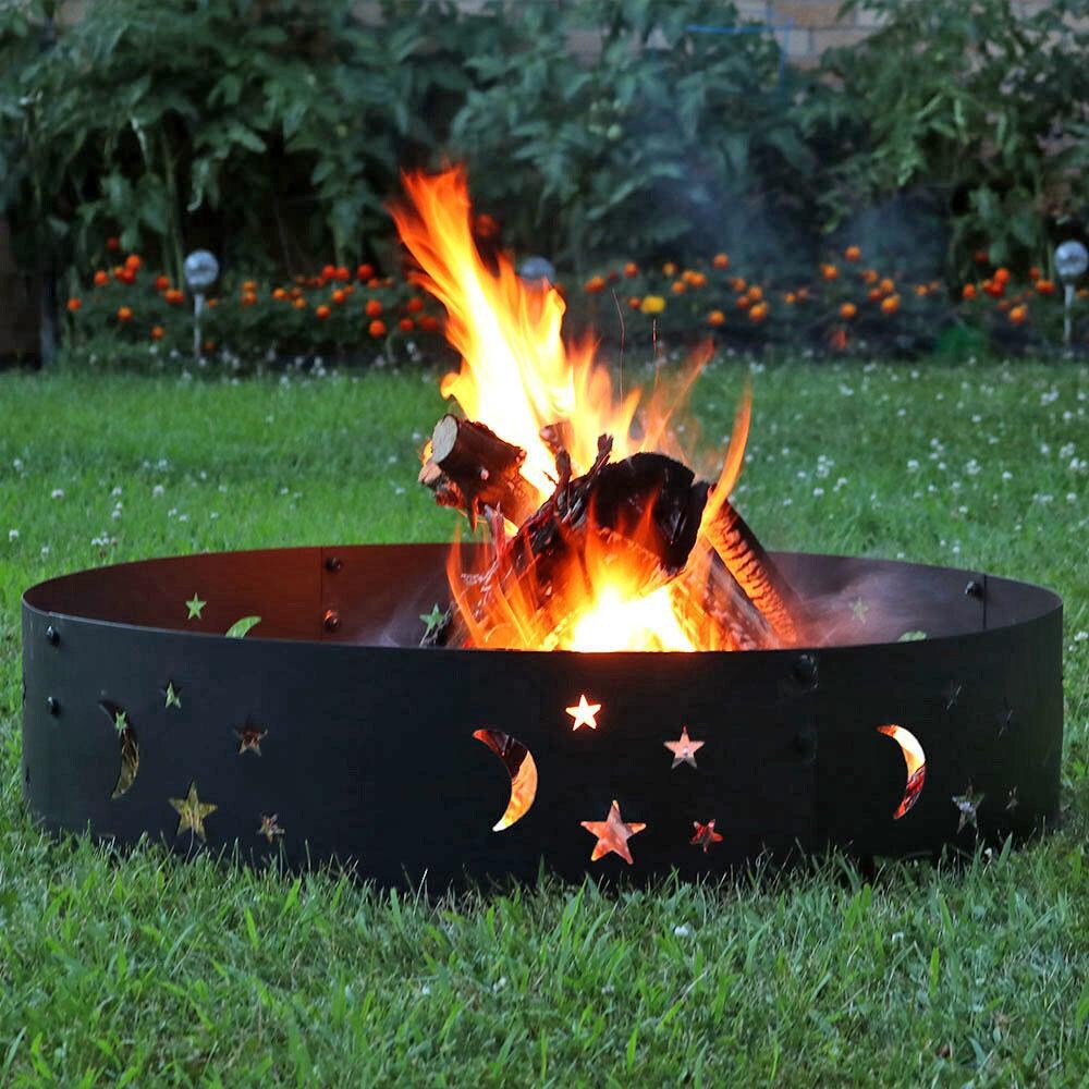 36 Inch Round Steel Wood-Burning Fire Ring in by Ultimate Patio