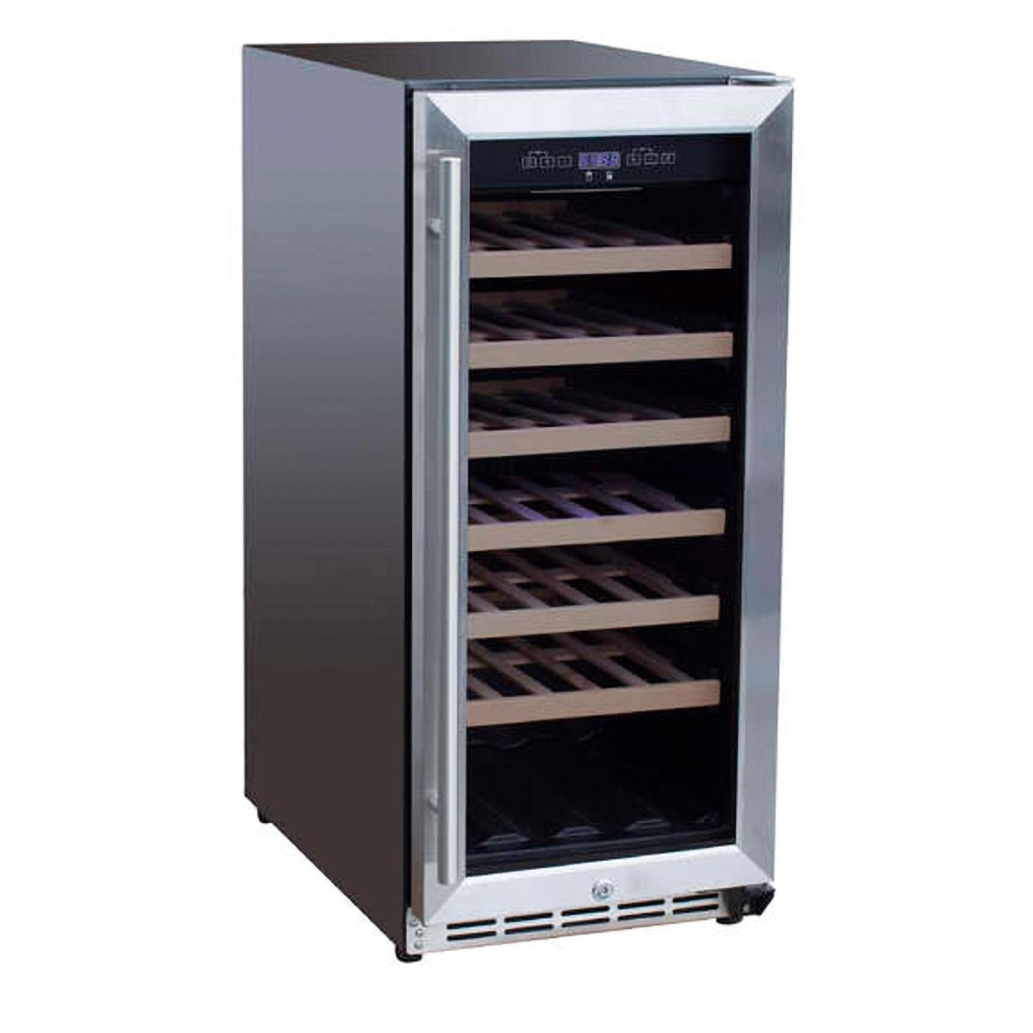 Summerset RFR-15W 15 Inch Outdoor Rated Wine Cooler - Angled - White Background thumbnail