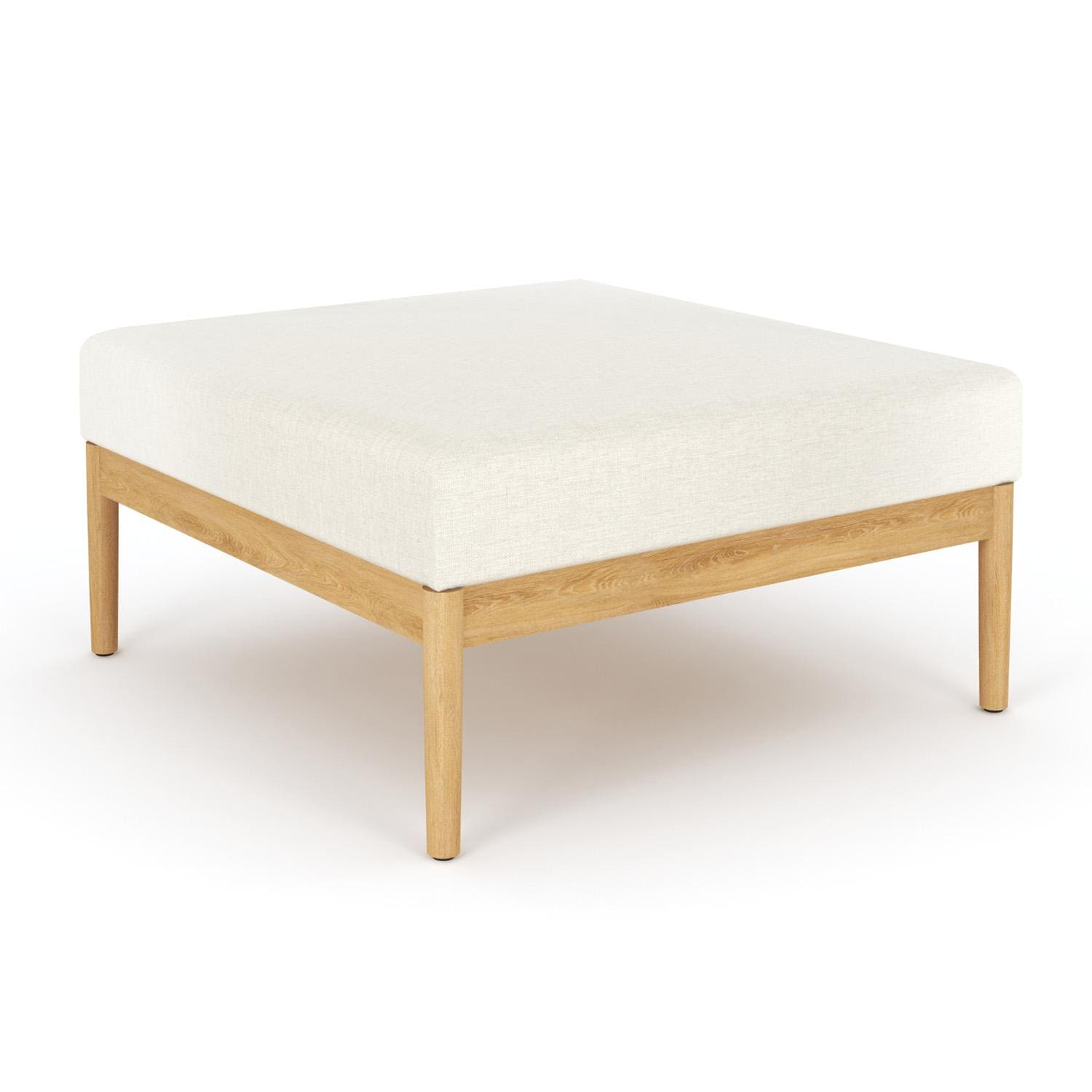 Royal Teak Collection SLOT San Lucas Woven Rope Ottoman - Angled - White Background thumbnail
