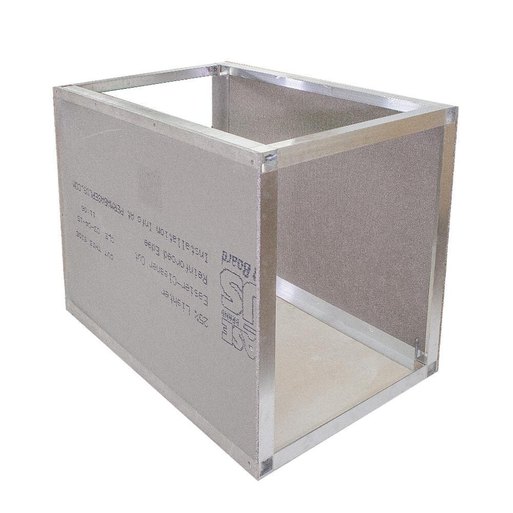 Storage Cabinet 48W X 35H Adjustable Easy Outdoor Kitchen Frame Kit With Cement Board By Grillnetics - Right-Side Angled View thumbnail