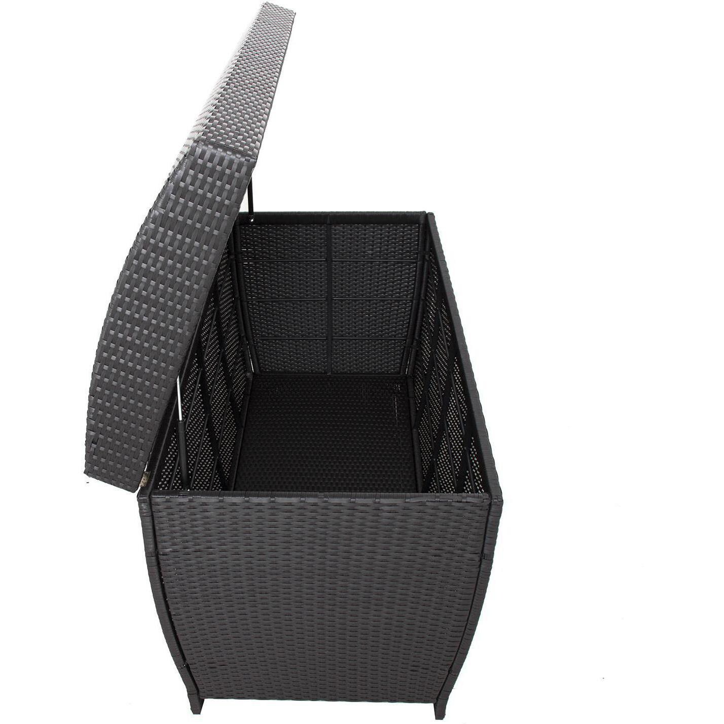 Extra-Large Resin Wicker Outdoor Storage Chest - 67 X 28 - Espresso By Lakeview Outdoor Designs - Side View thumbnail