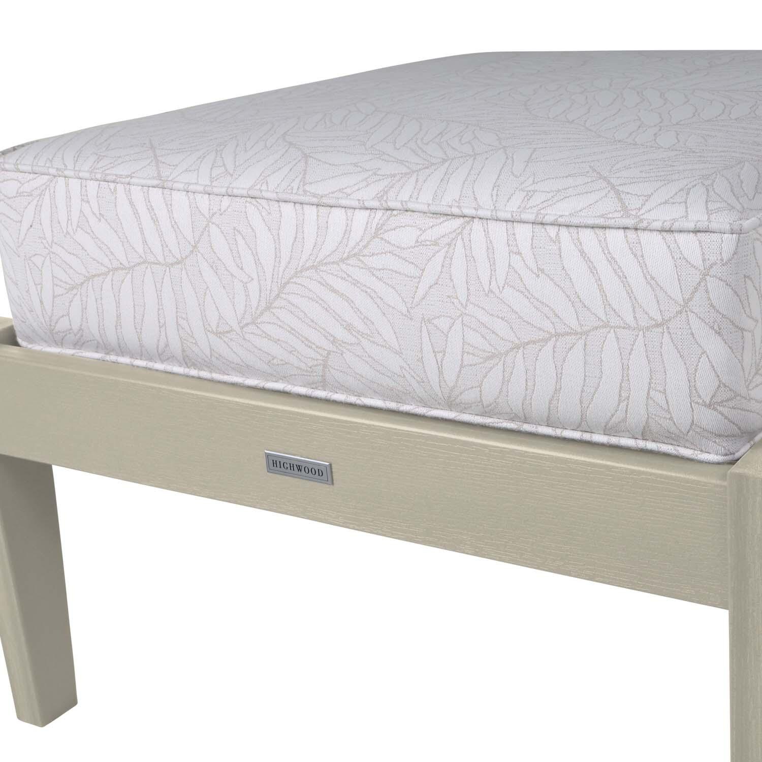 Blushing Bay Recycled Plastic Ottoman in Lively Parchment/Whitewash by Lakeview Outdoor Designs - Frame - Detail thumbnail