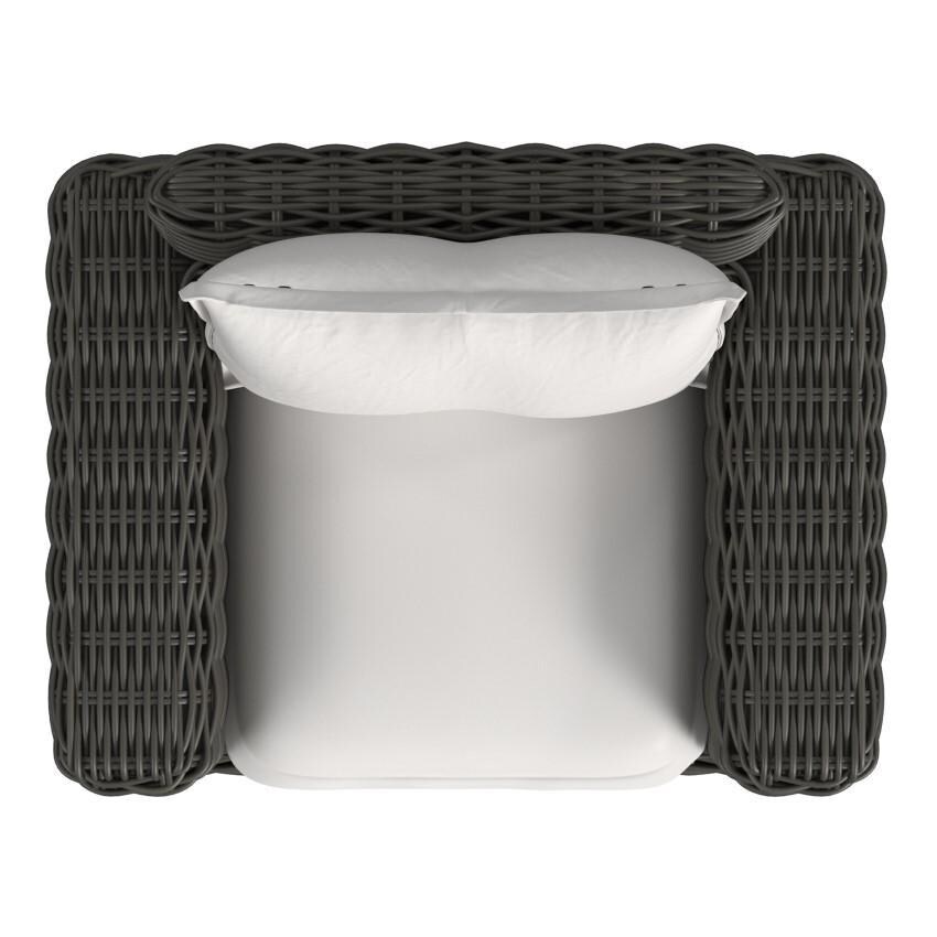 Cabo Resin Wicker Oversized Club Chair in Kahlua/Soothe Pearl by Sunset West - Top - White Background thumbnail