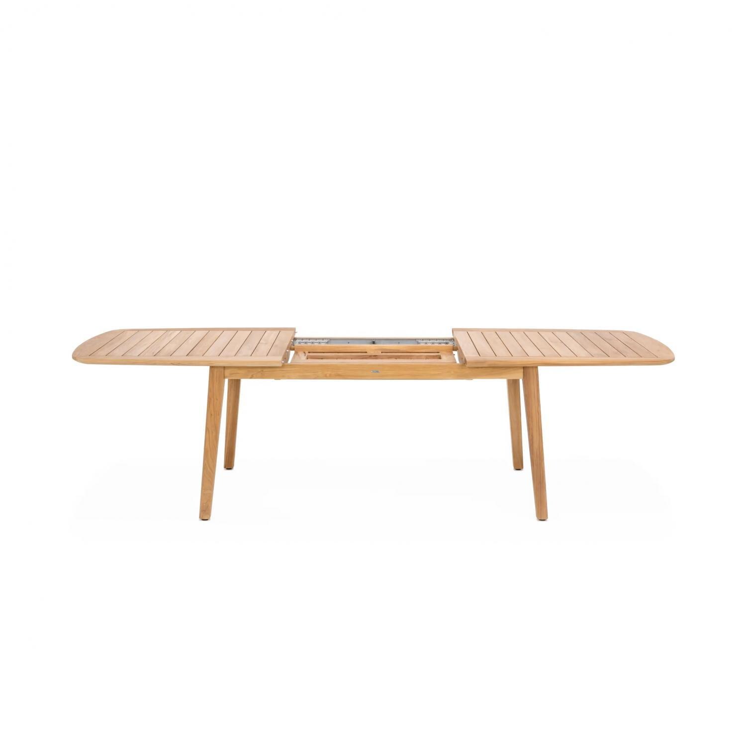 Teak + Table Barbados/Cayman Expansion 9 Piece Dining Set - Table Expanded Open - White Background thumbnail