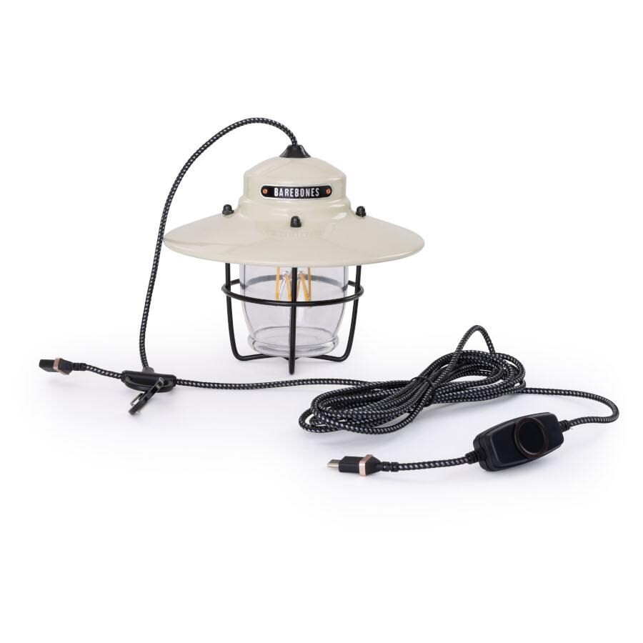 Barebones Living LIV-150 Outpost Pendant Light - Vintage White - On Hanging with Cable thumbnail