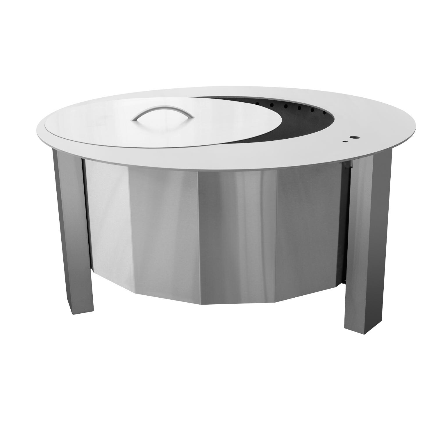 Firegear LID-LUME-MS-B LUME Stainless Steel Lid for LUME-MS1SR - Lid Open thumbnail