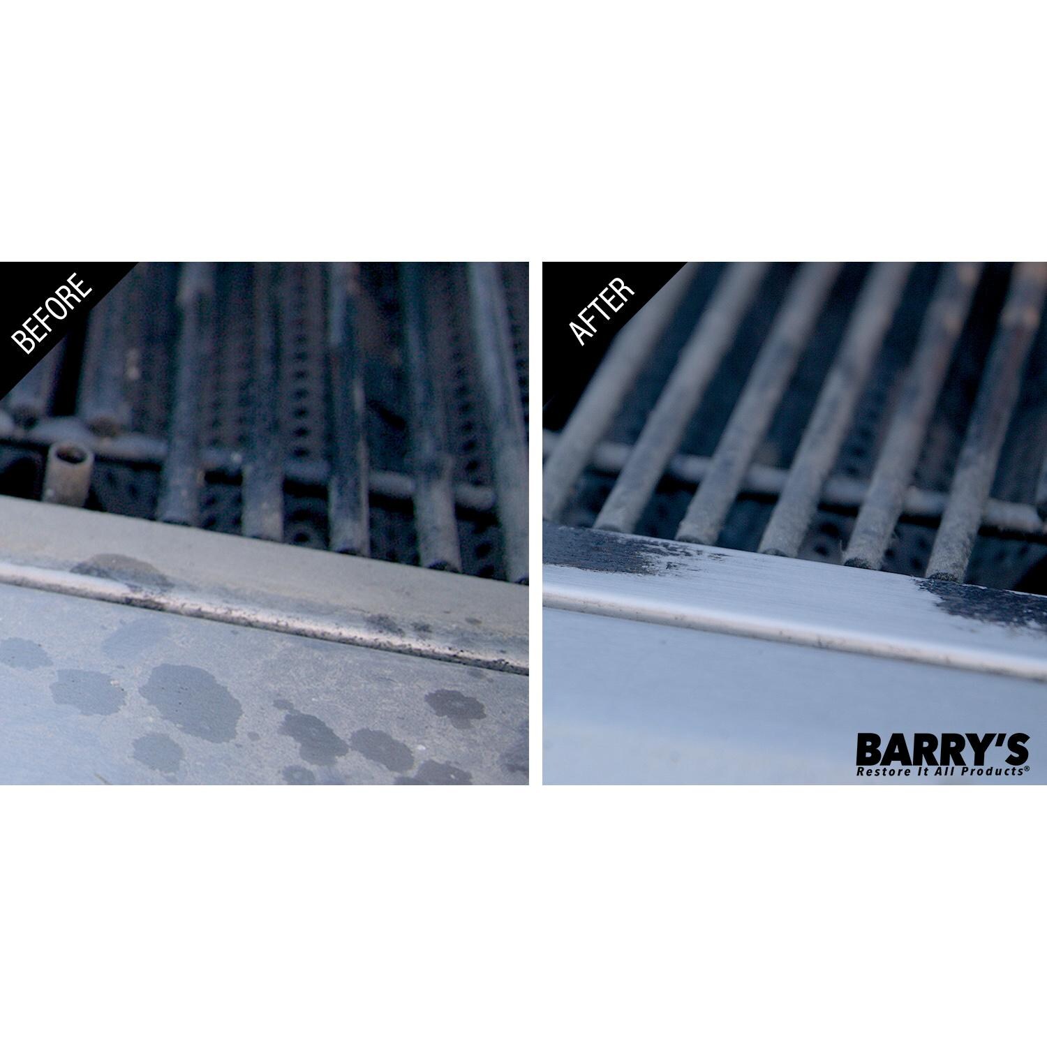 Barrys Scratch-B-Gone BRIA-BBQEIR-KIT BBQ Exterior/Interior Restoration Kit - Before And After Grill Edge - Detail thumbnail