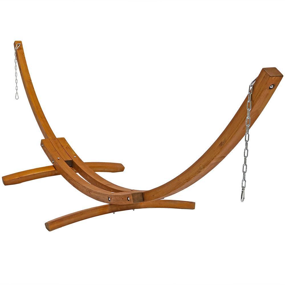 Ultimate Patio Solid Wood Curved Hammock Stand - Natural