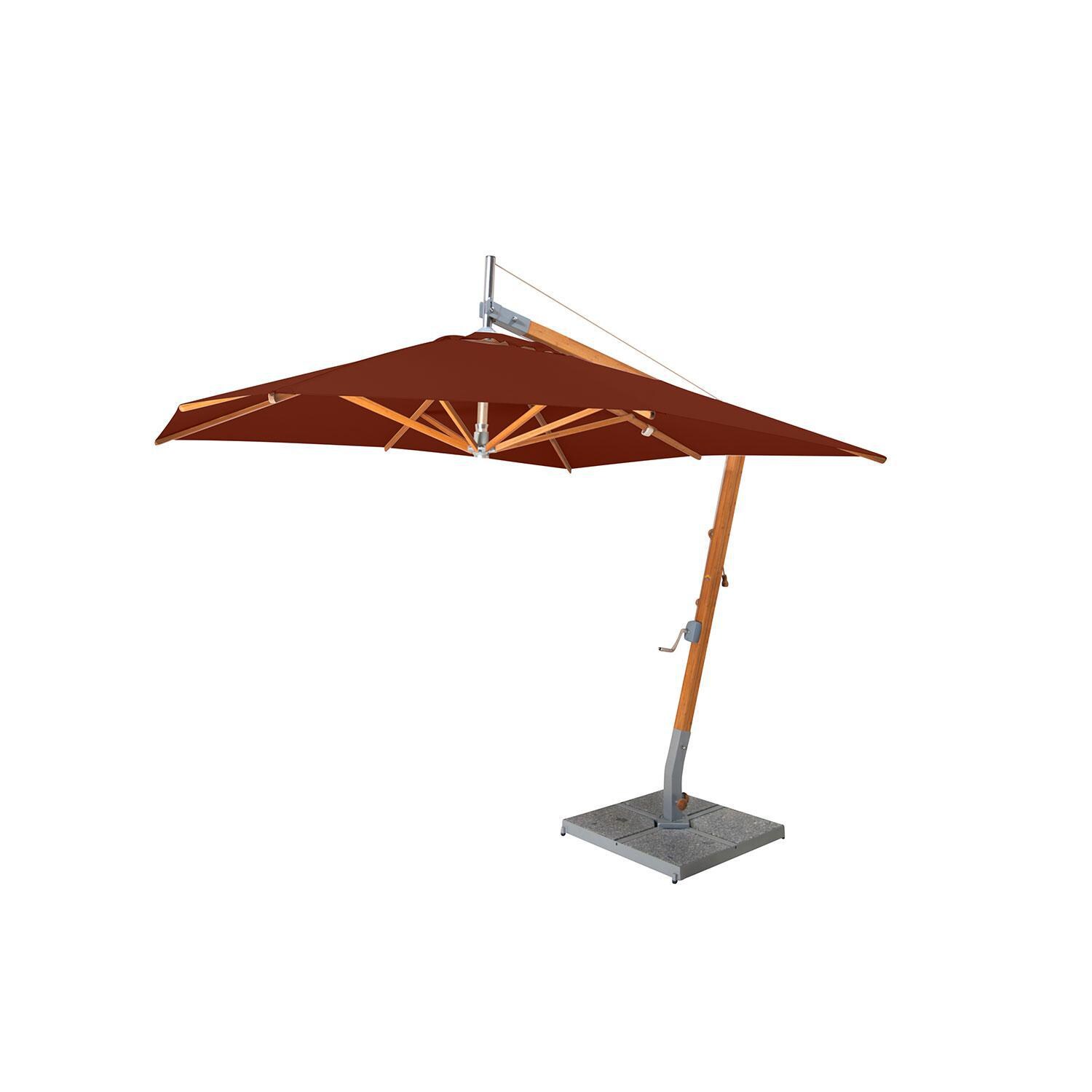 Bambrella Sirocco 8.5 Ft Square Sidewind Bamboo Umbrella - Terracota thumbnail