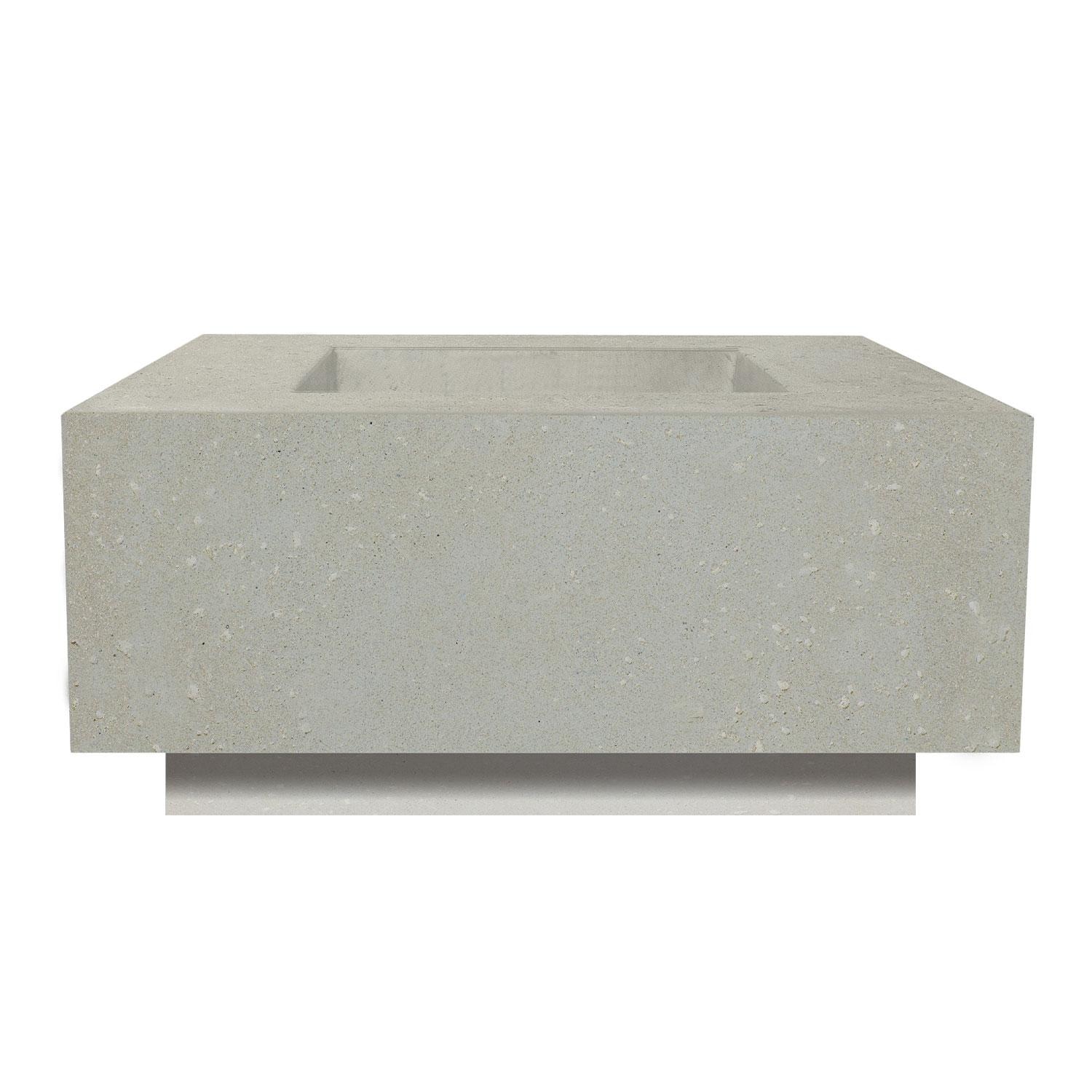 36-in Square Concrete Natural Gas Fire Pit in Limestone by XO