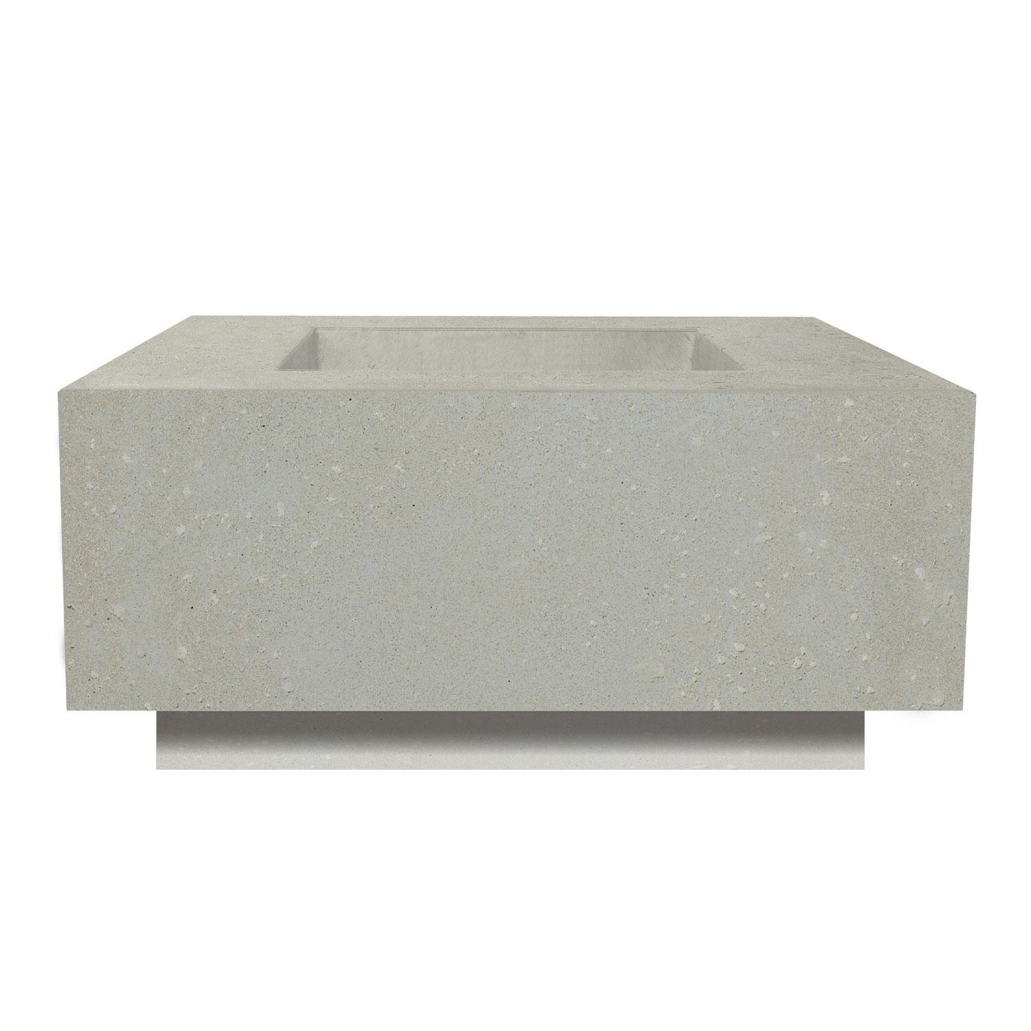 36-in Square Concrete Natural Gas Fire Pit in Limestone by XO Appliance - White Background thumbnail